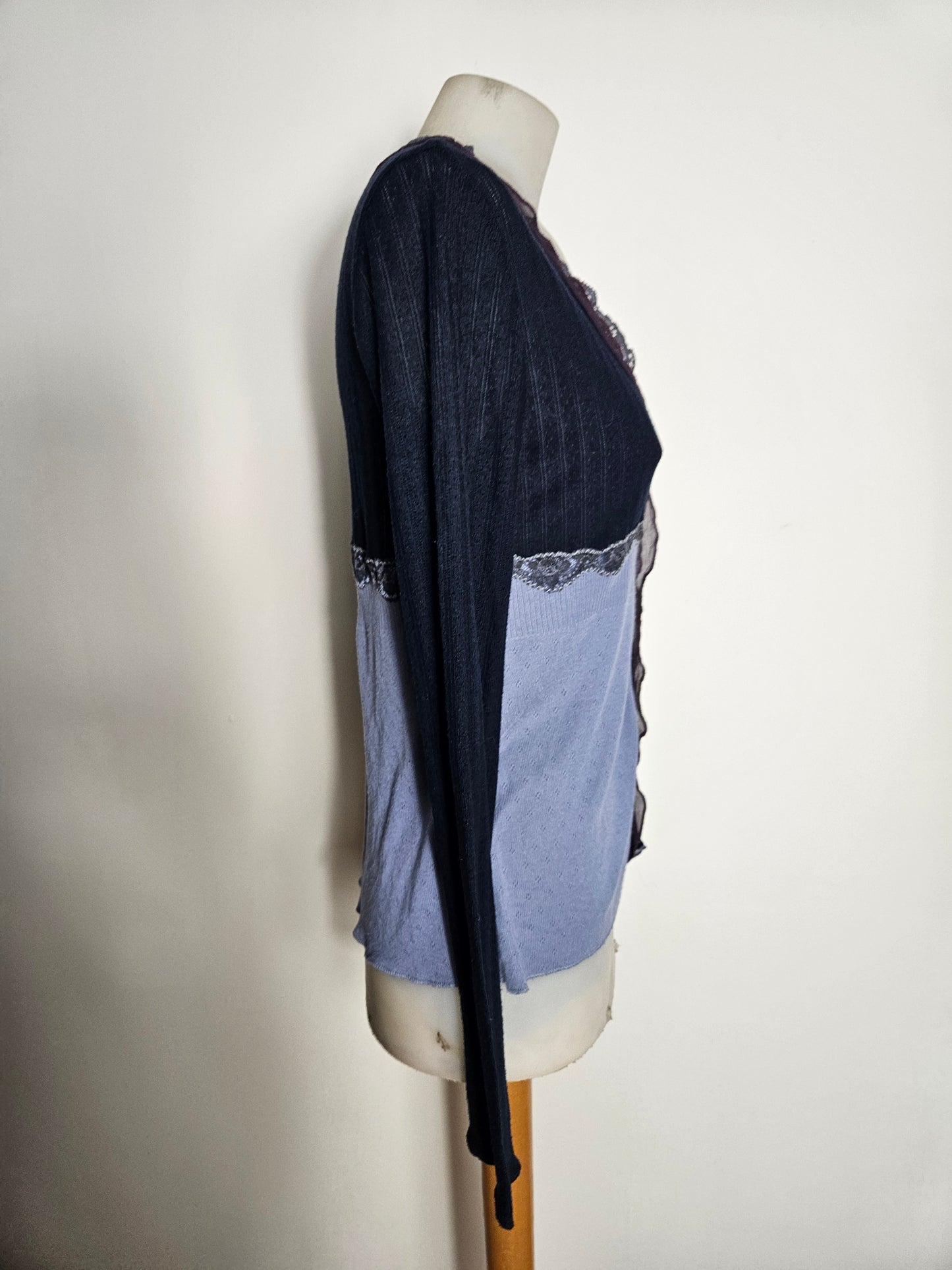 Cardigan bleu maille fine