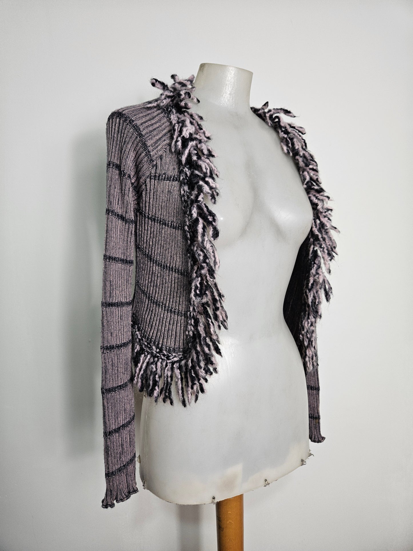 Boléro rayé gris et violet