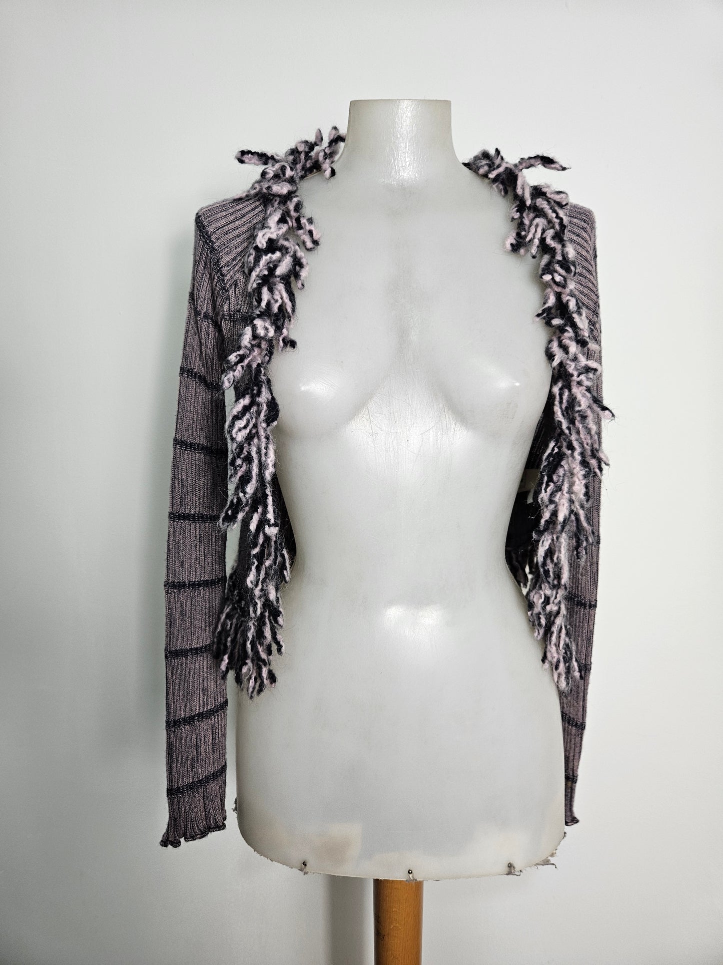 Boléro rayé gris et violet