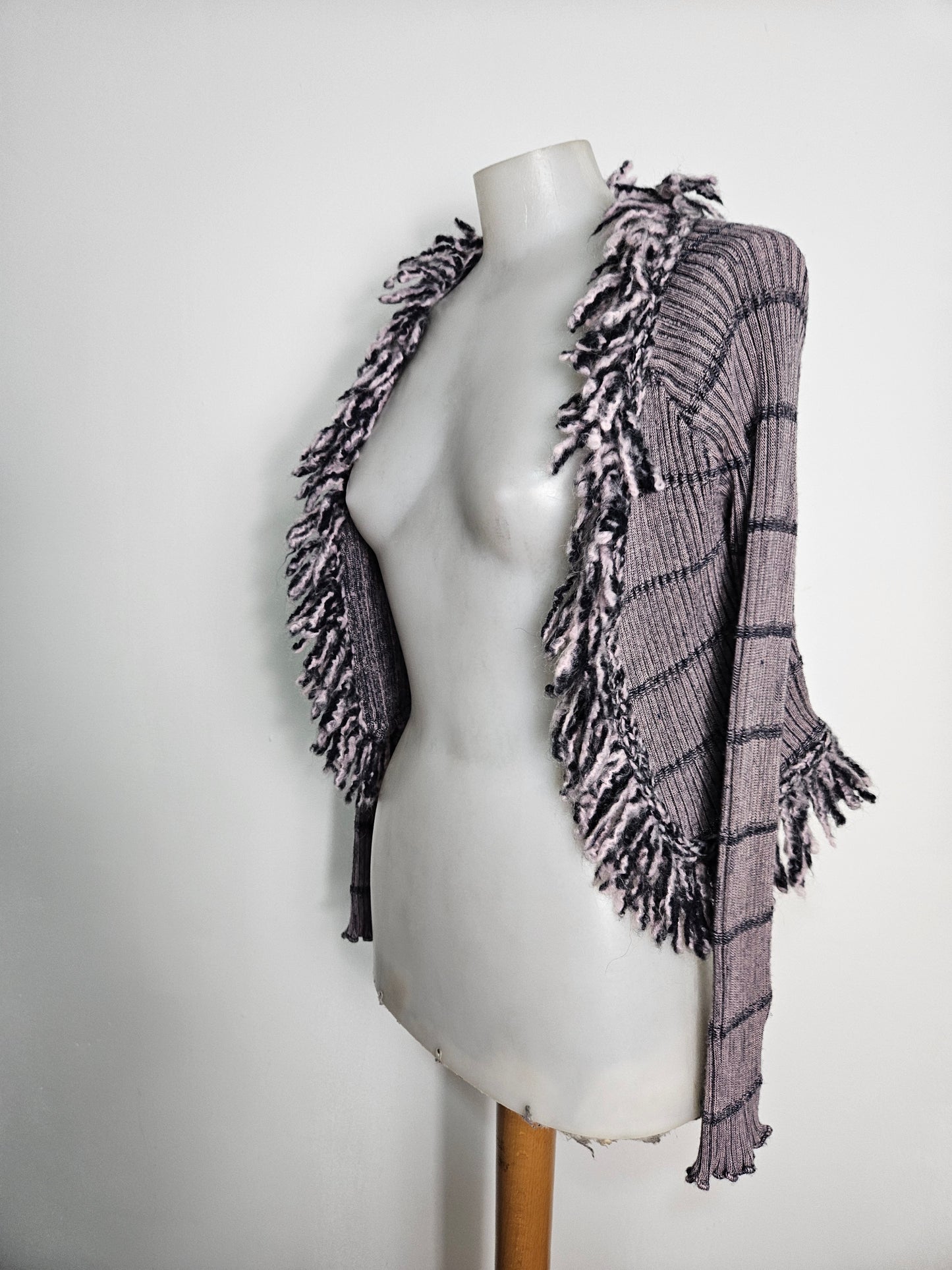 Boléro rayé gris et violet