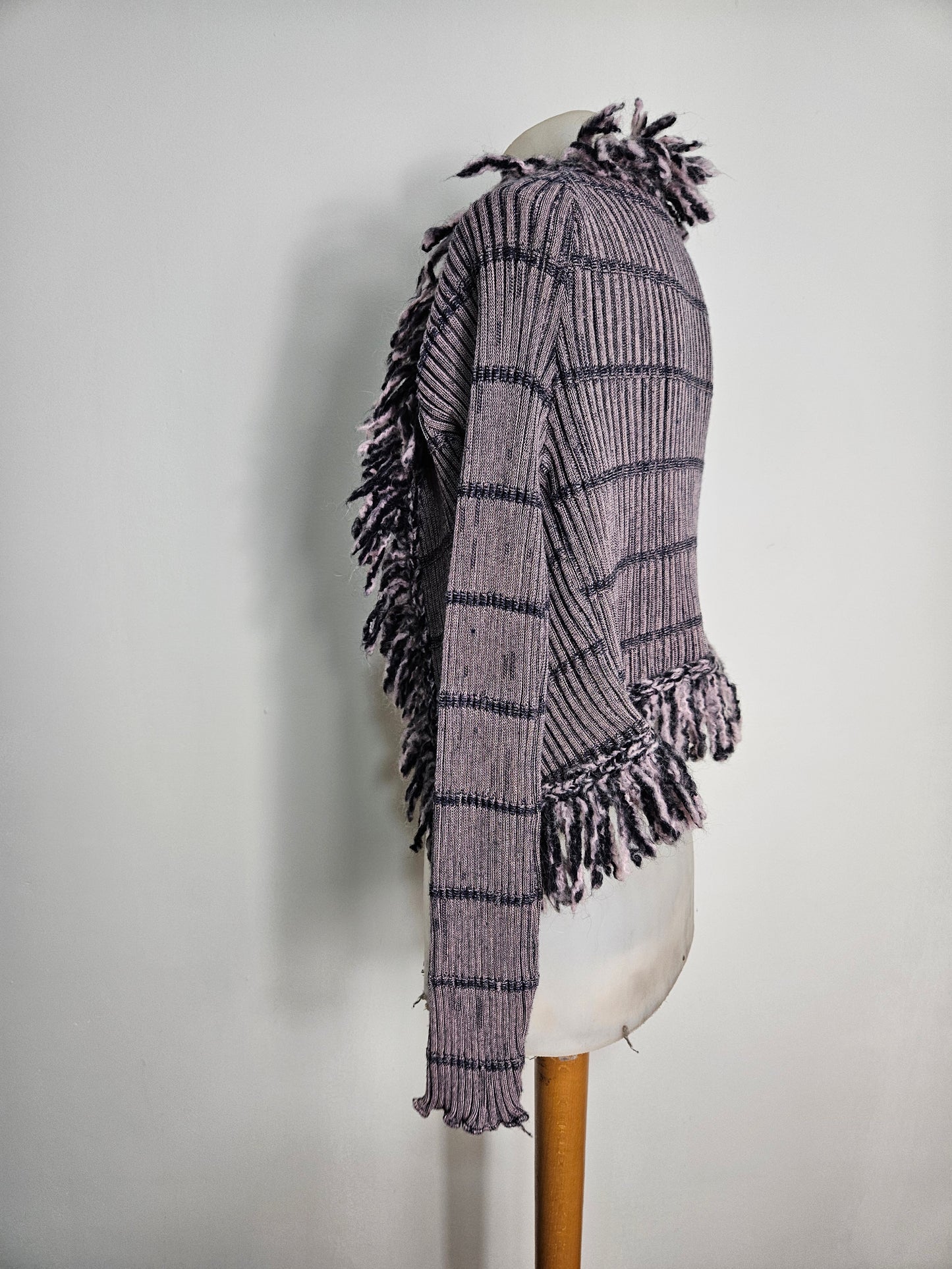 Boléro rayé gris et violet