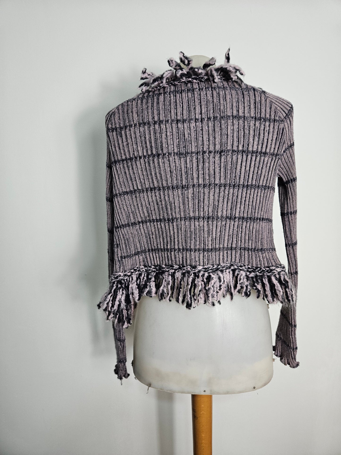 Boléro rayé gris et violet