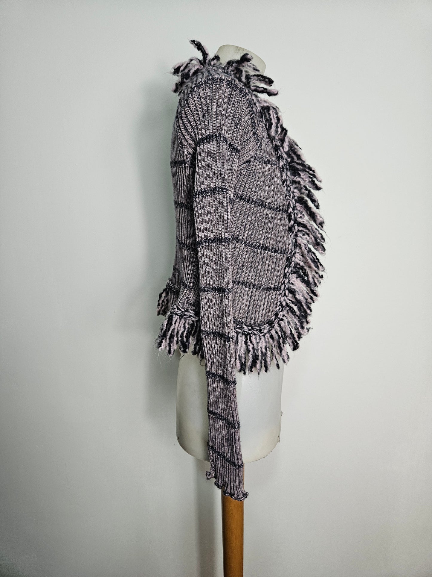 Boléro rayé gris et violet