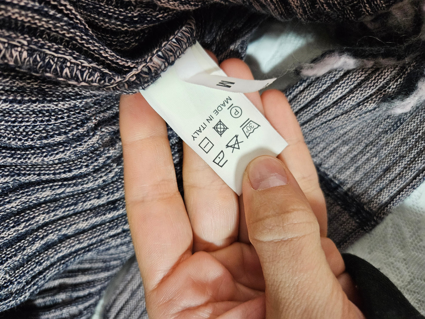 Boléro rayé gris et violet