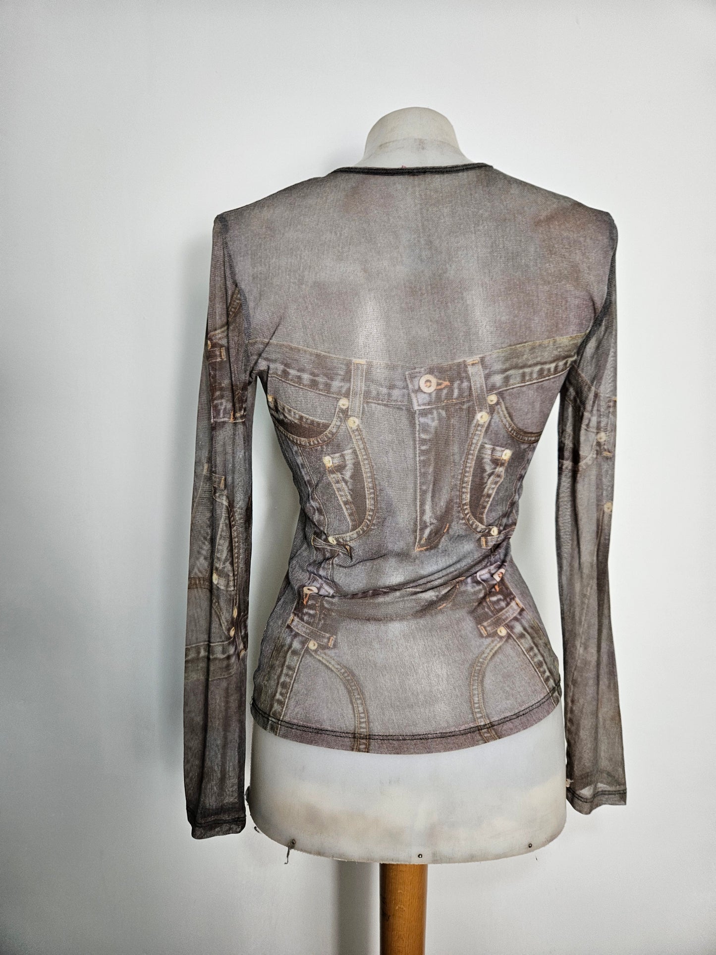 Haut en voile motif denim