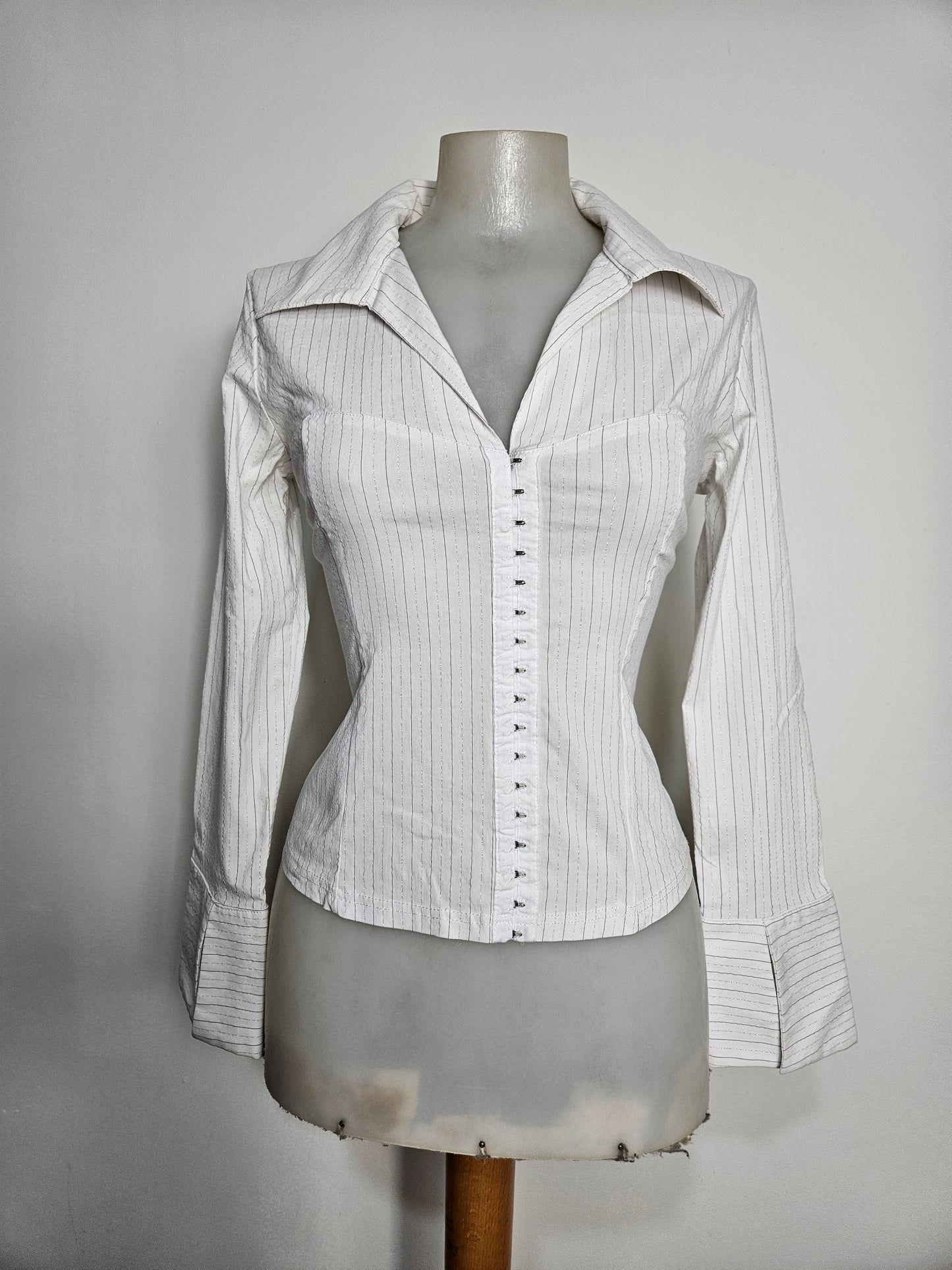 Chemise rayée fermeture agrafes