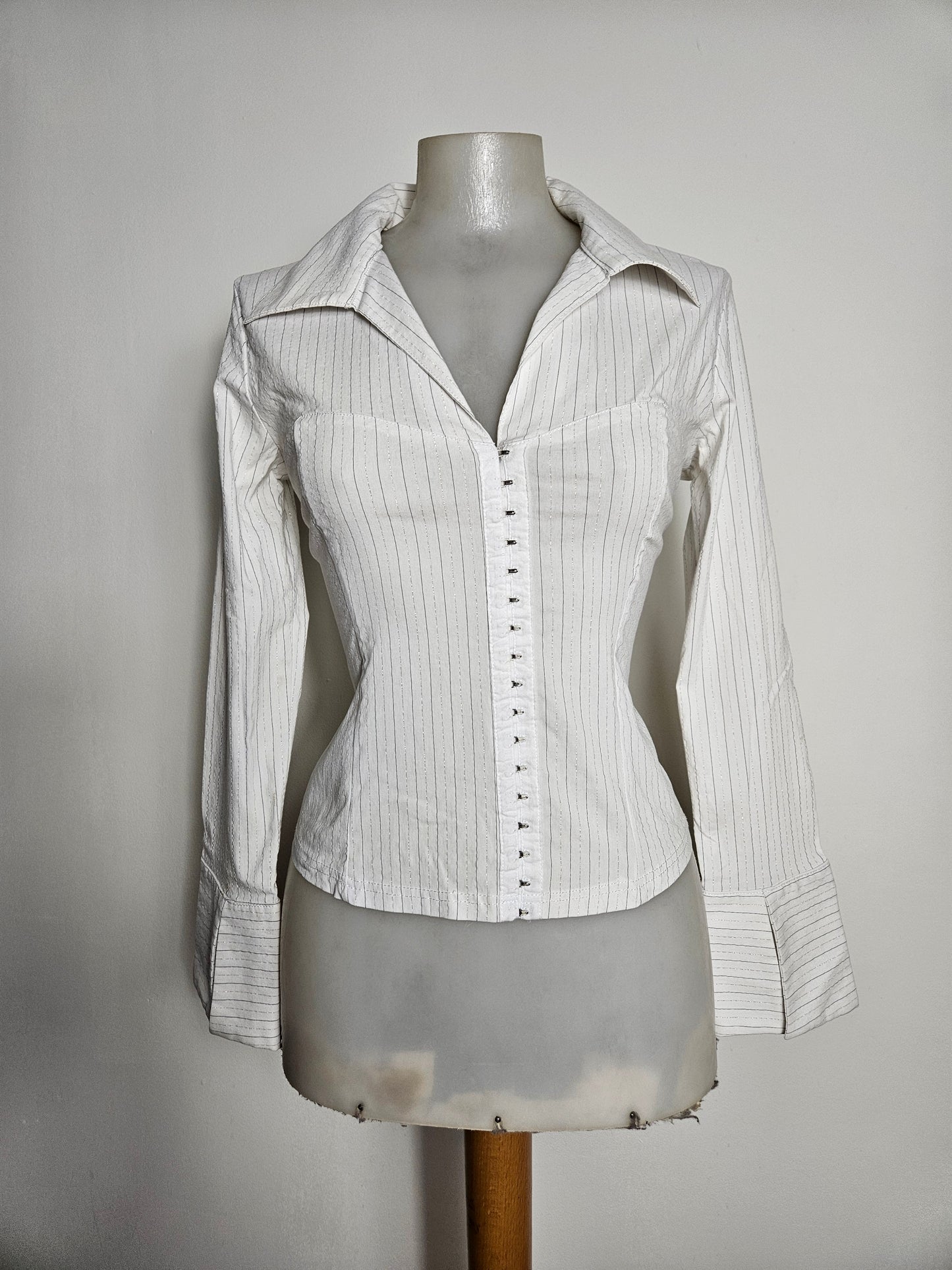 Chemise rayée fermeture agrafes