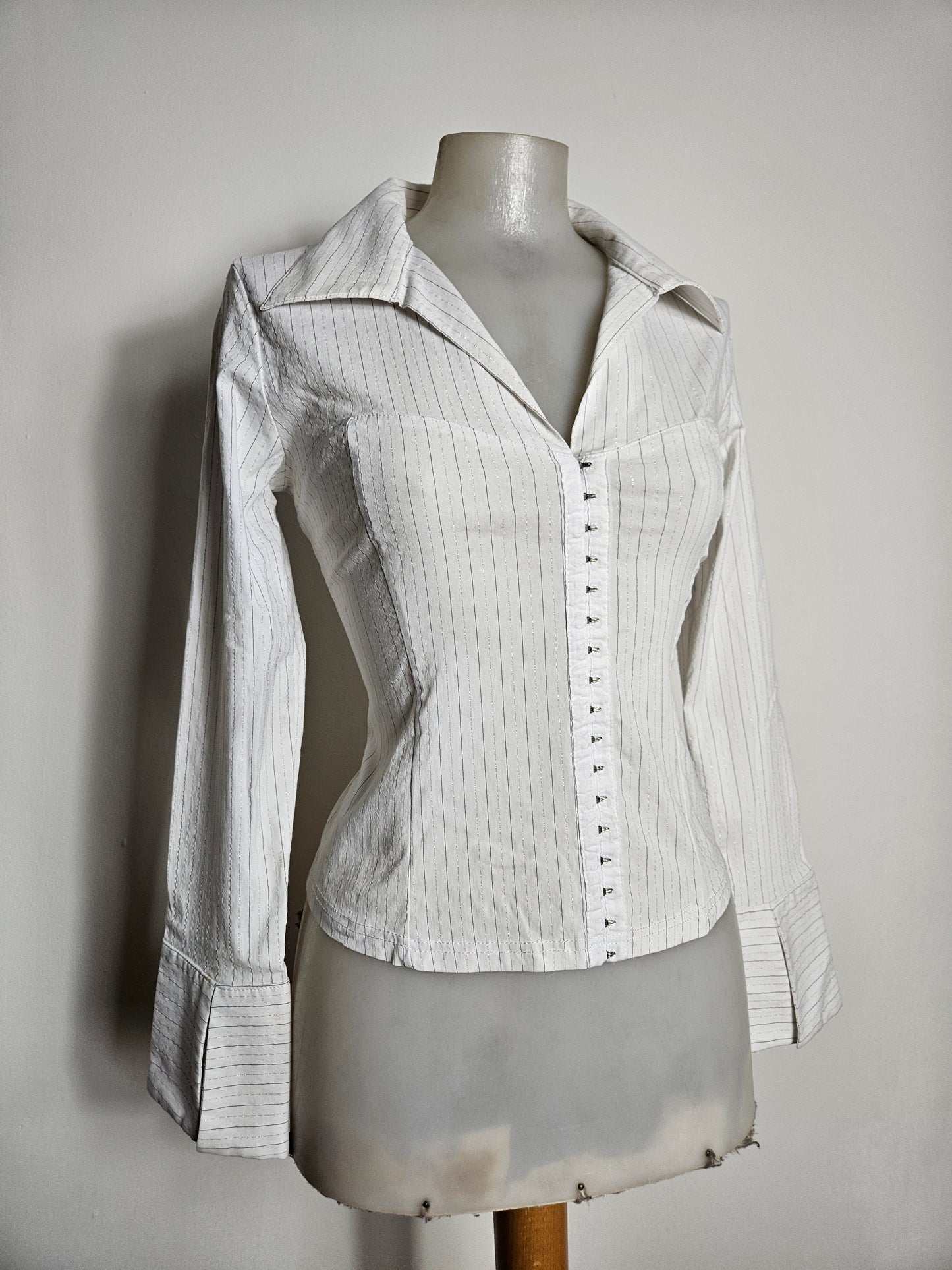 Chemise rayée fermeture agrafes