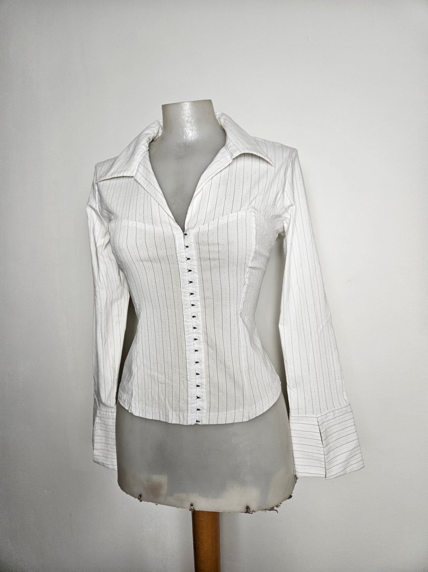 Chemise rayée fermeture agrafes