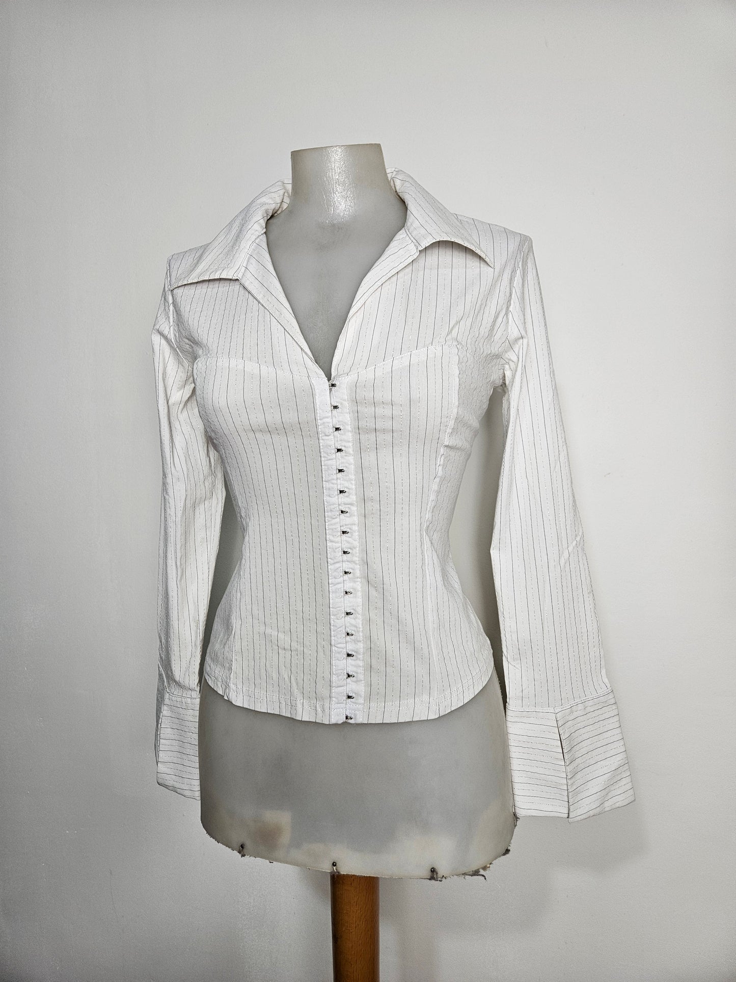 Chemise rayée fermeture agrafes