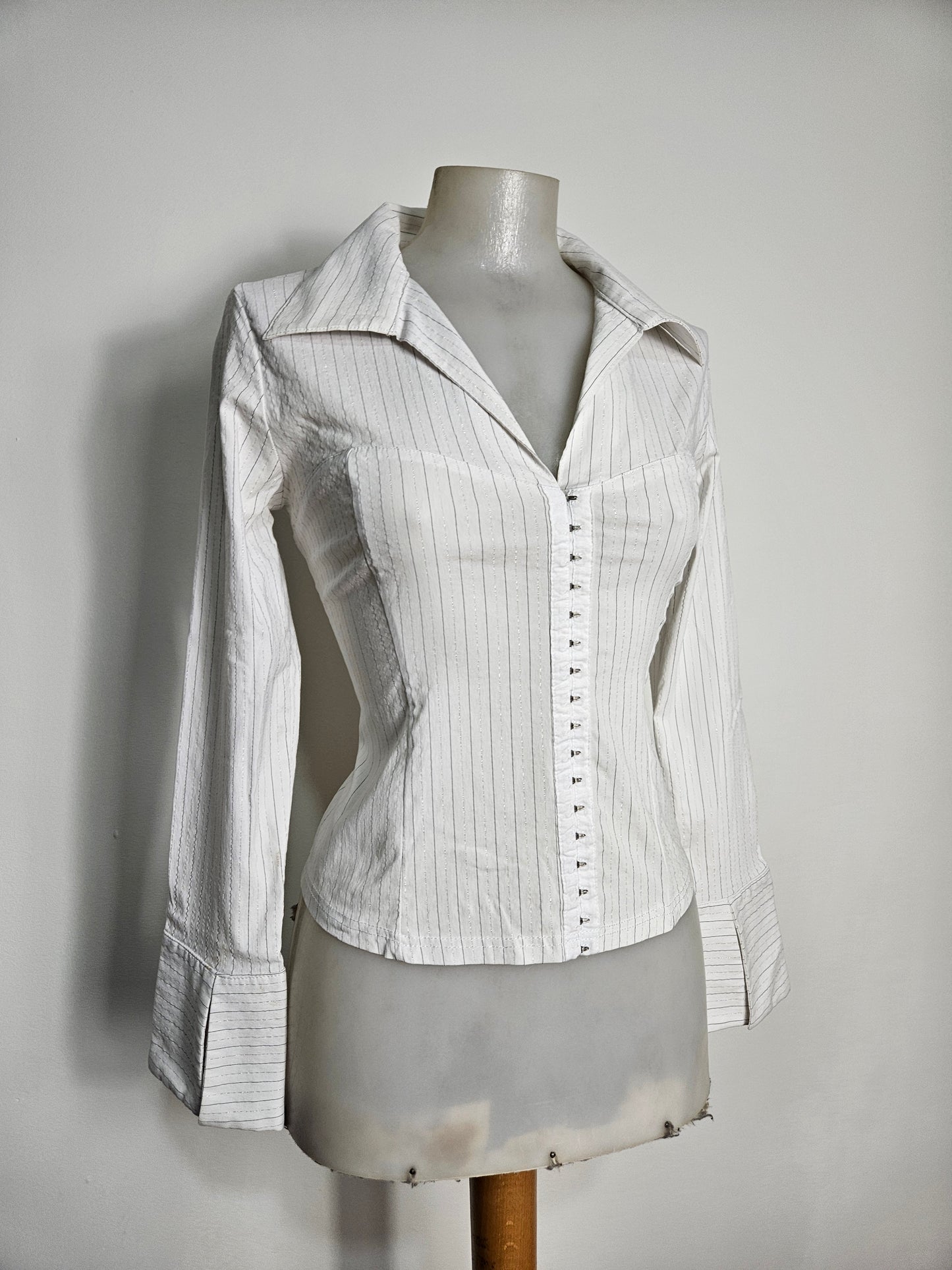 Chemise rayée fermeture agrafes