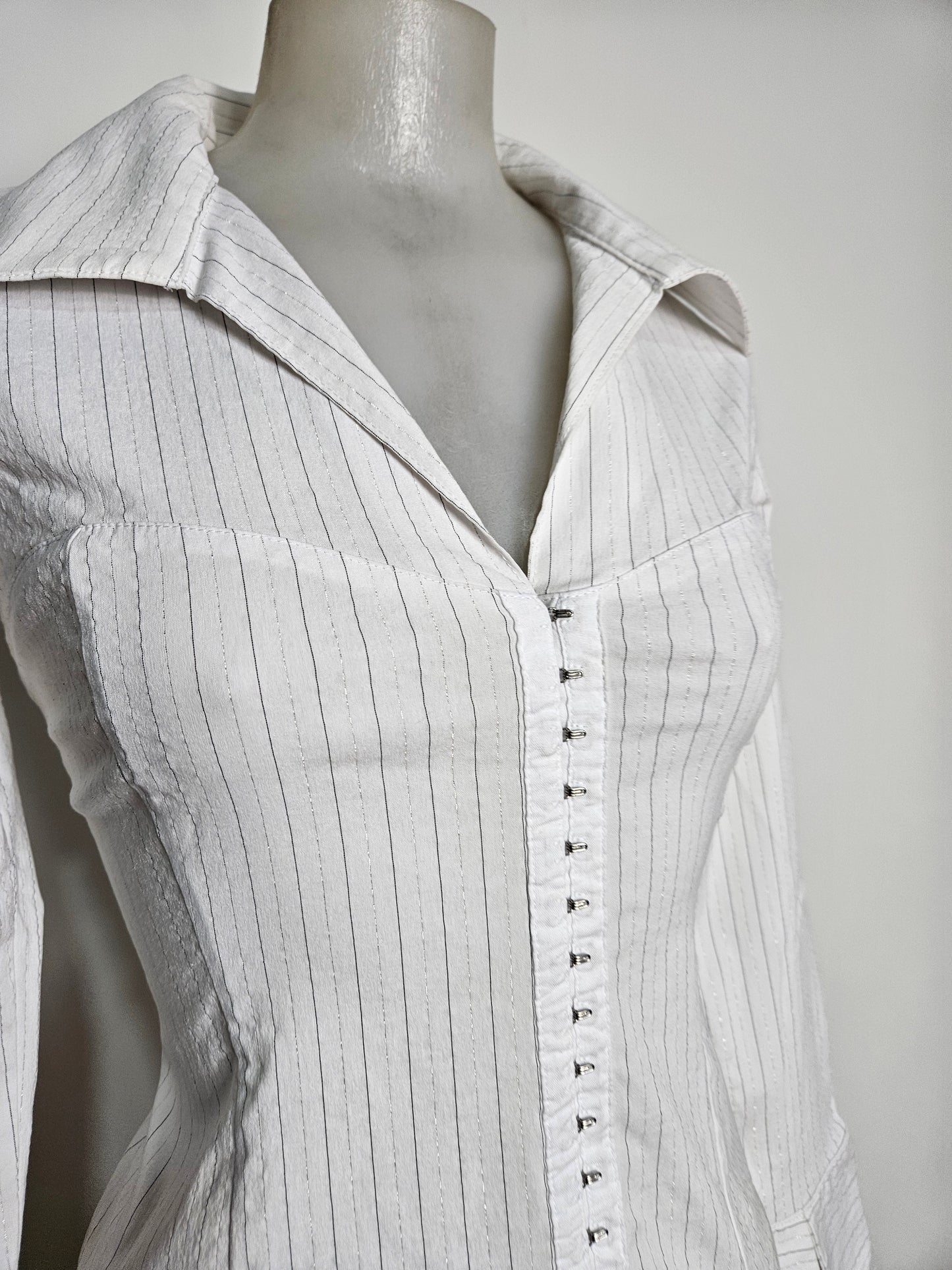 Chemise rayée fermeture agrafes