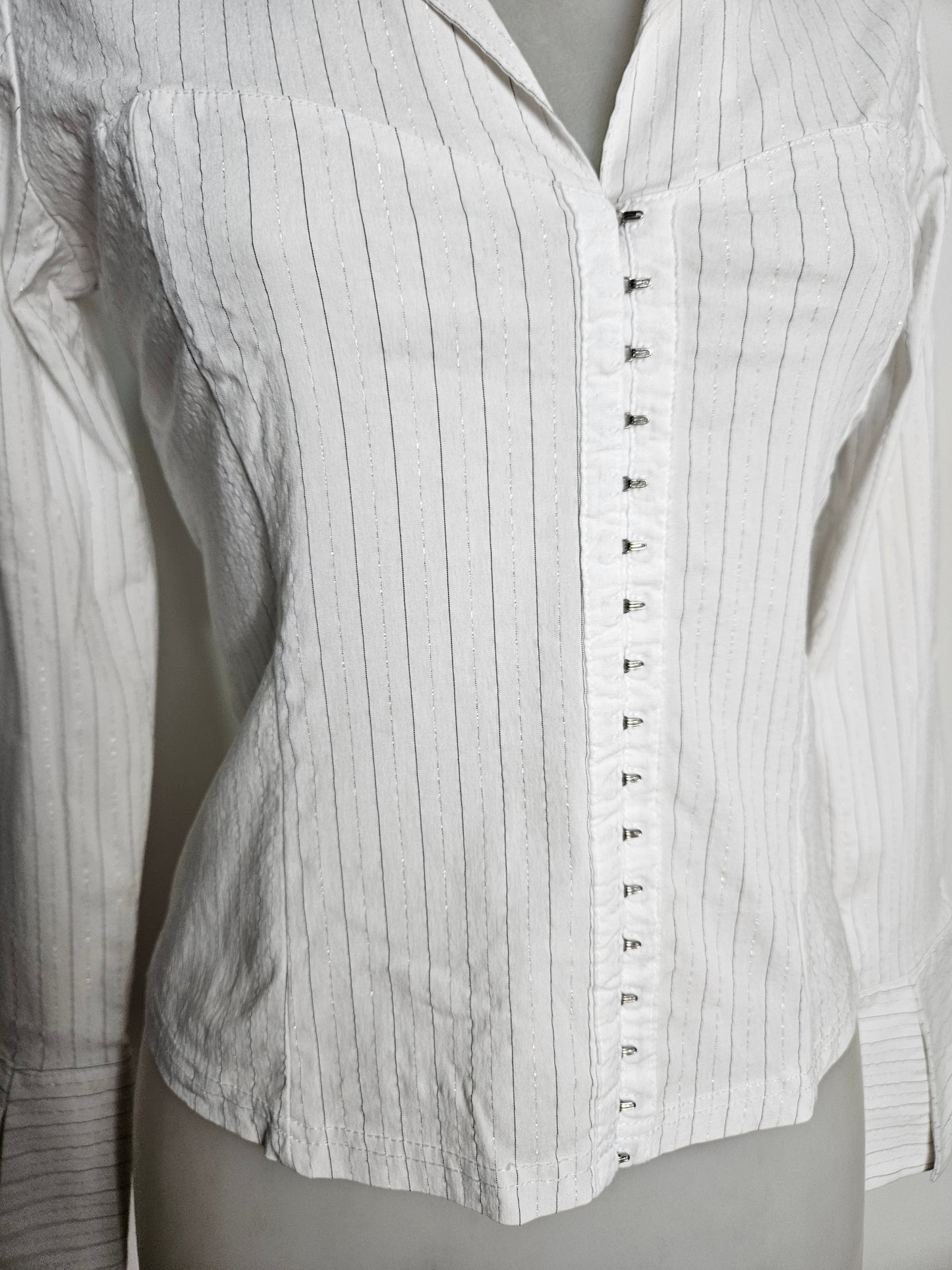 Chemise rayée fermeture agrafes