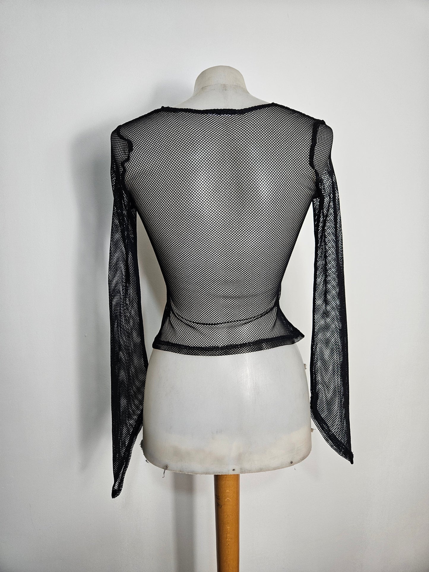 Haut asymétrique résille noire