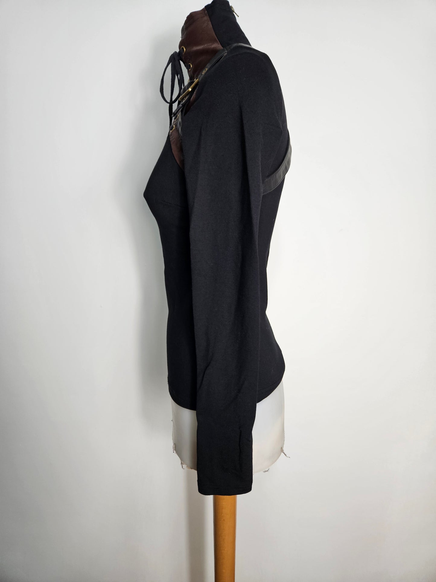 Haut empiècement similicuir Punk Rave