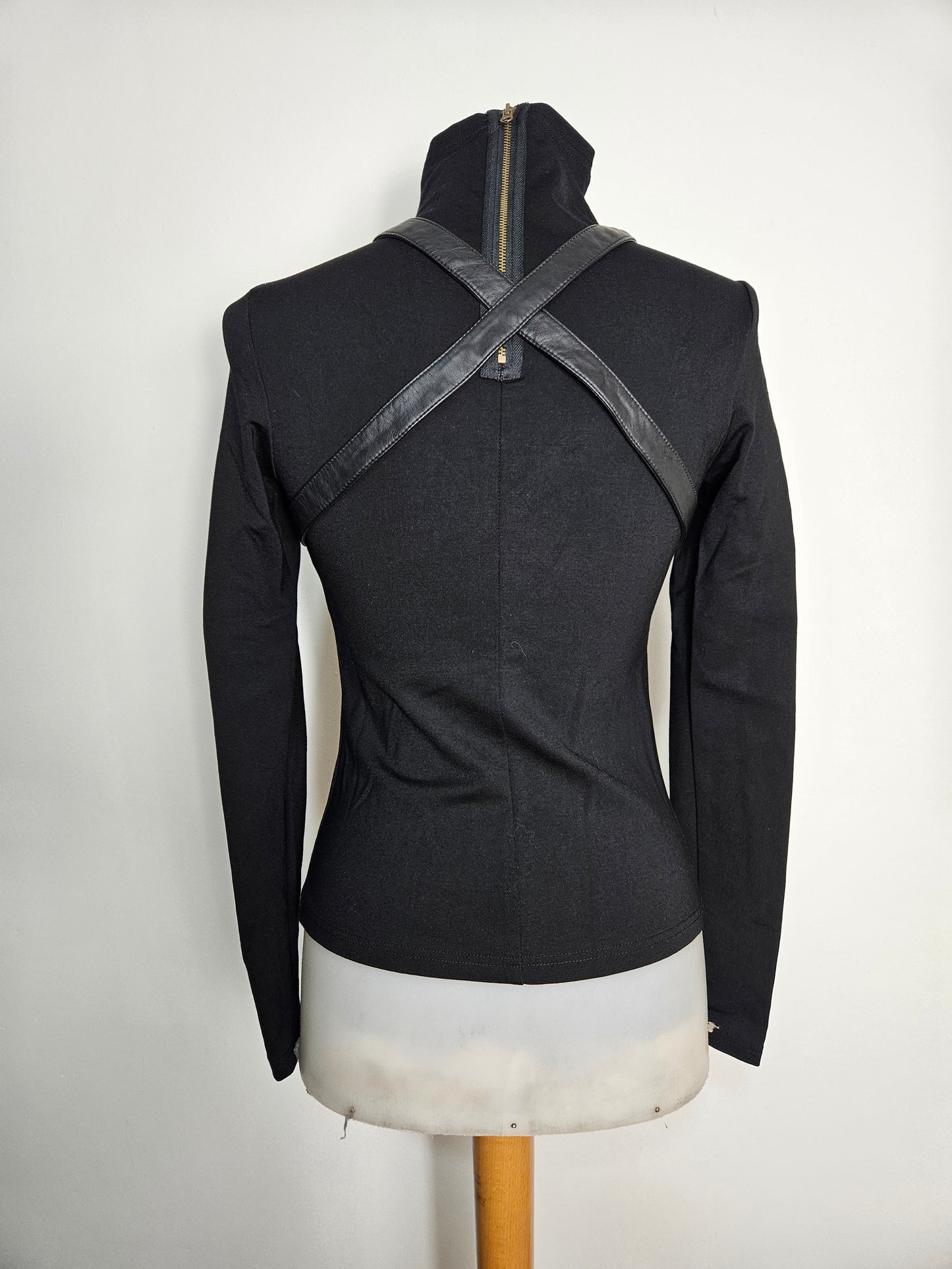 Haut empiècement similicuir Punk Rave