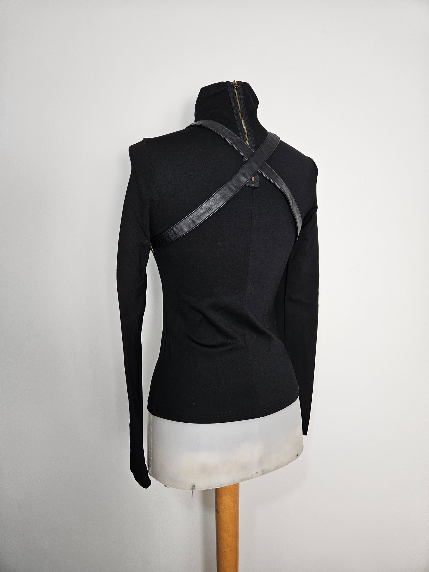 Haut empiècement similicuir Punk Rave