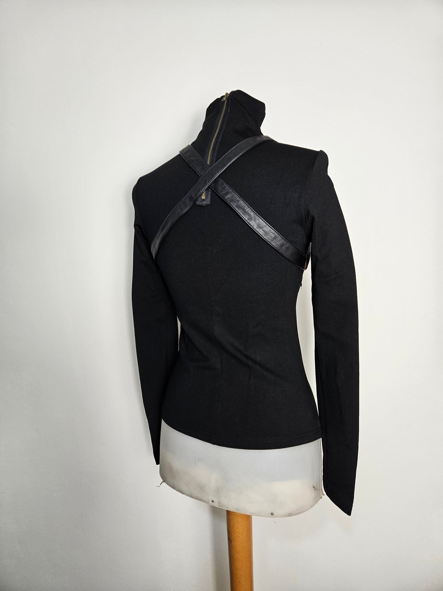 Haut empiècement similicuir Punk Rave