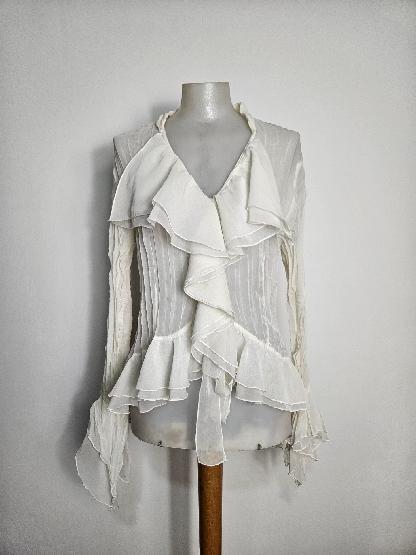 Chemisier en voile à volants