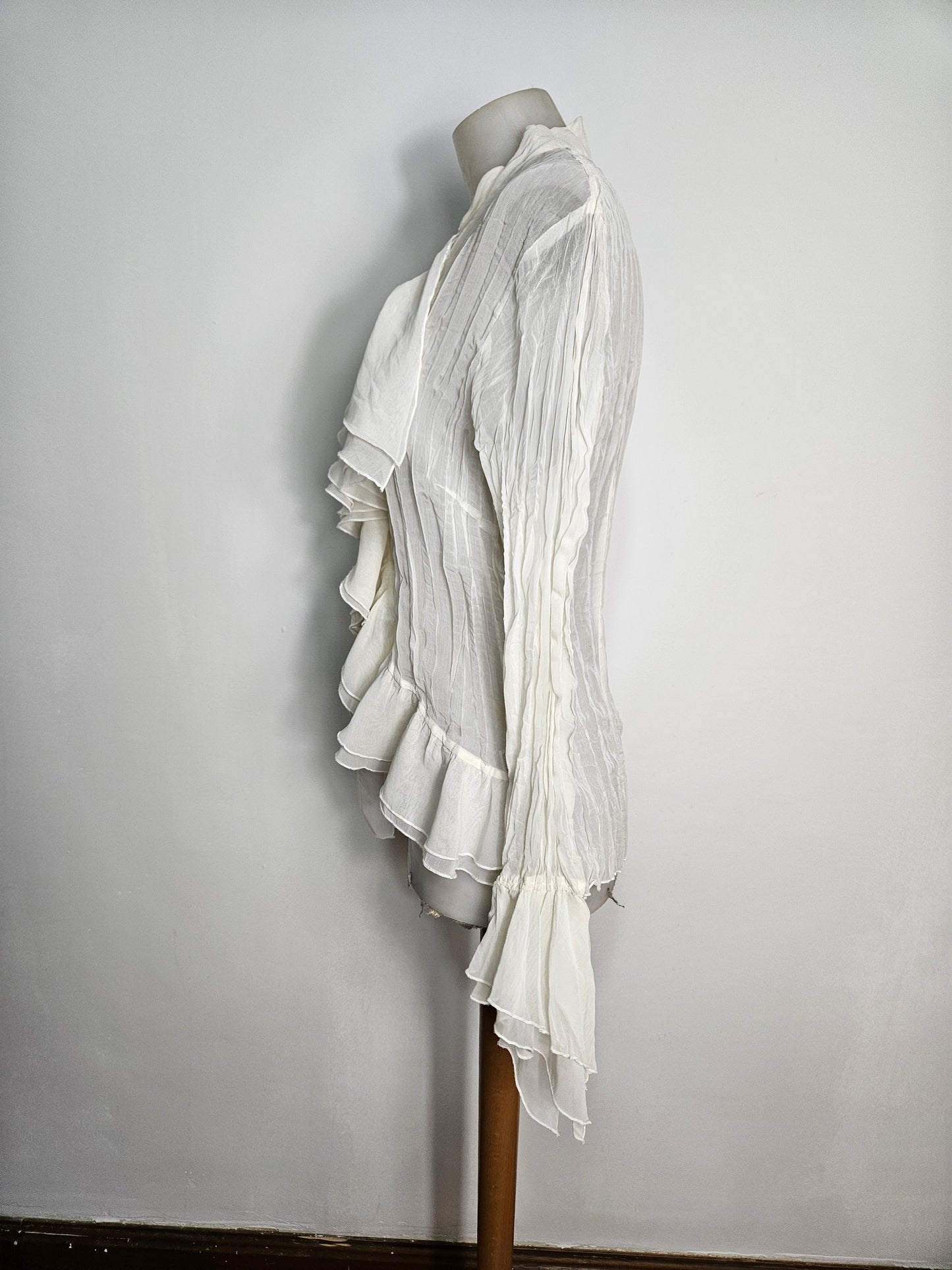 Chemisier en voile à volants