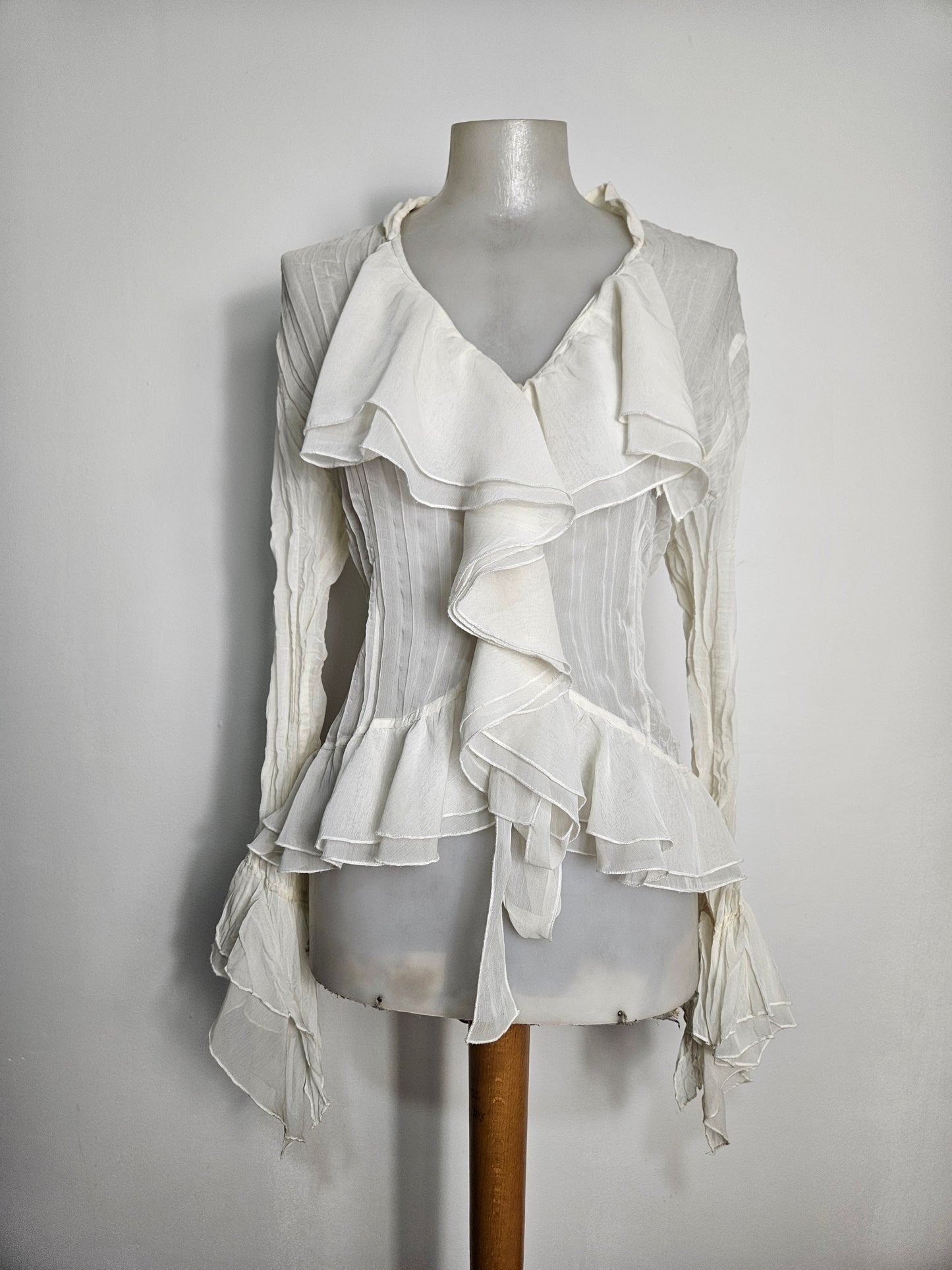Chemisier en voile à volants