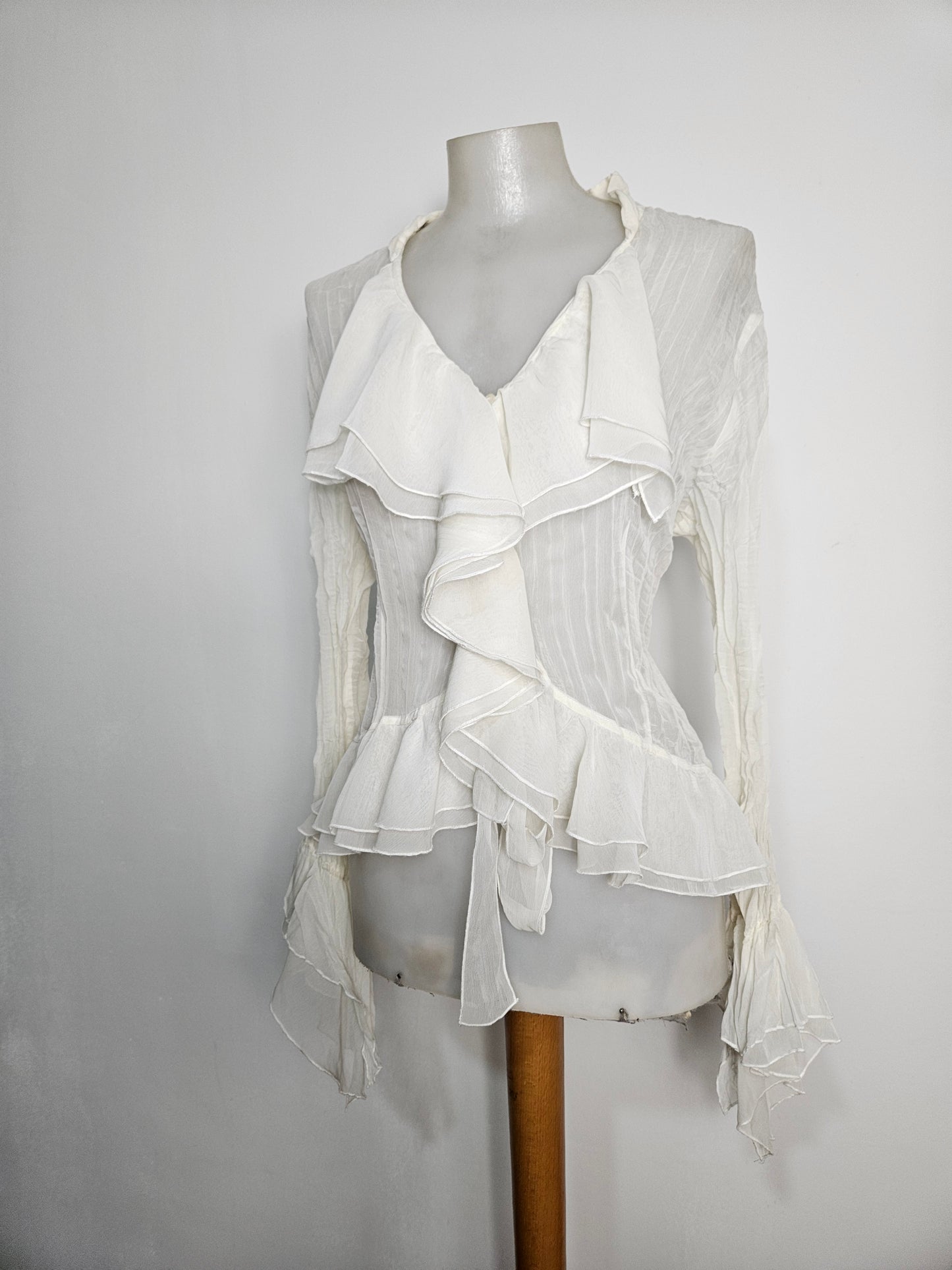 Chemisier en voile à volants