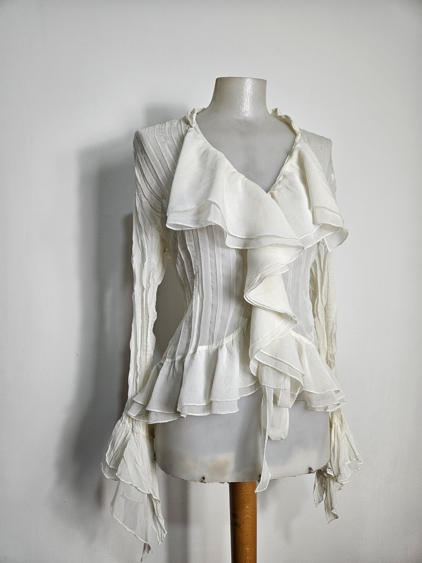 Chemisier en voile à volants