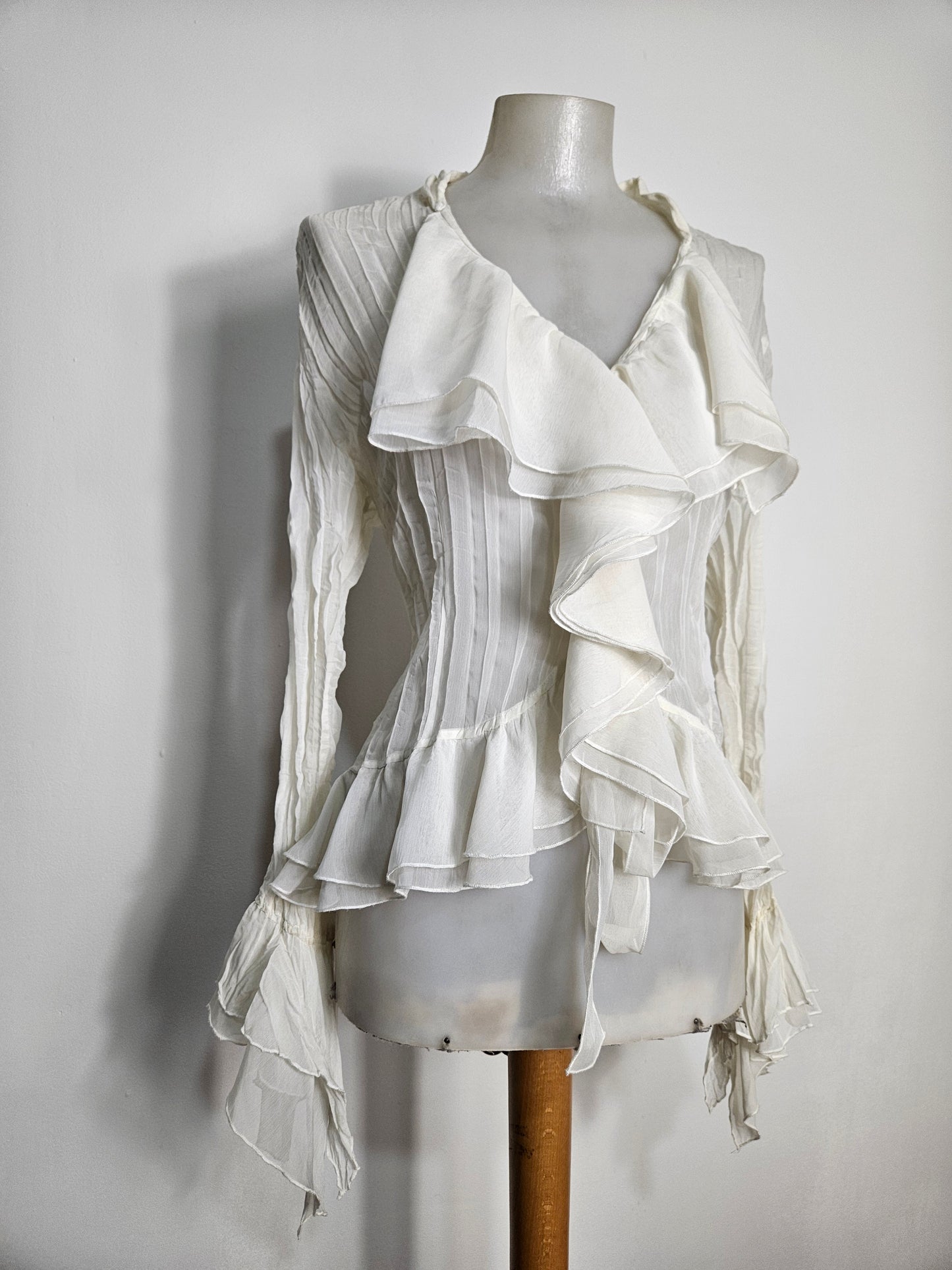 Chemisier en voile à volants