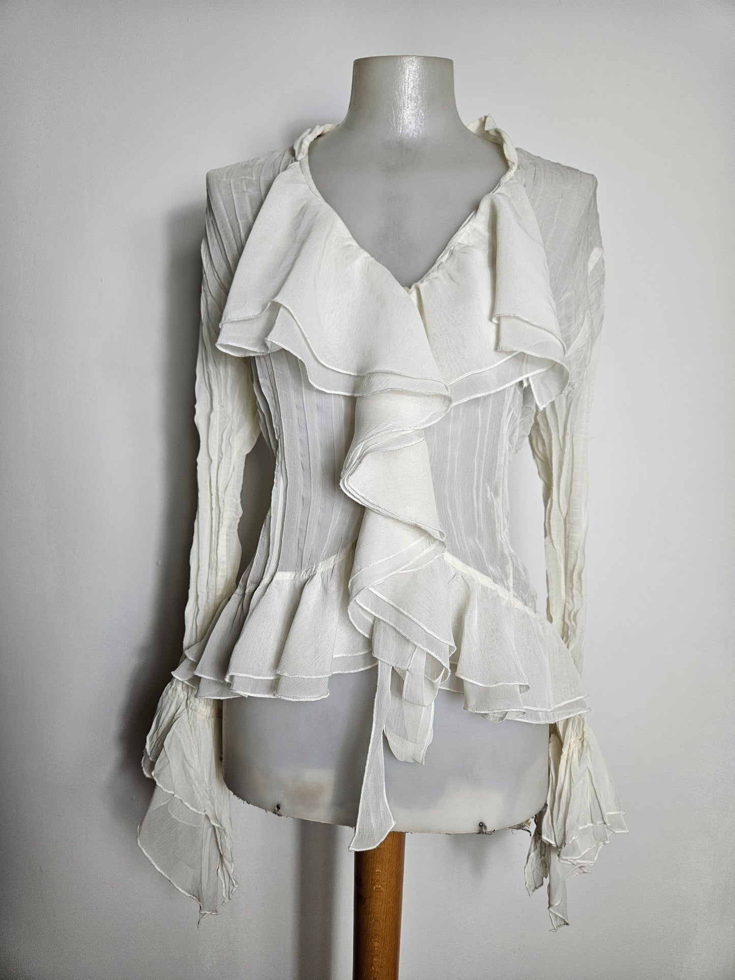 Chemisier en voile à volants