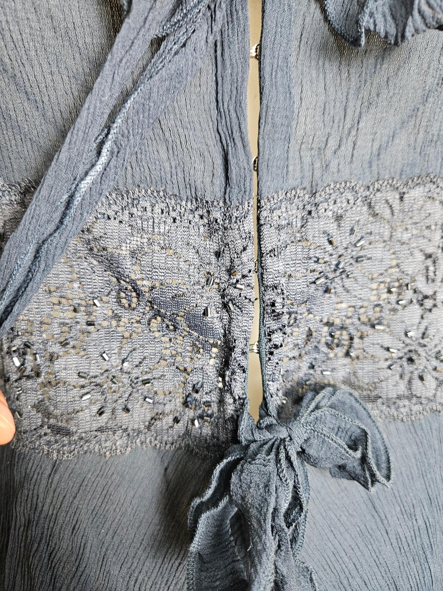 Chemisier en voile bleu