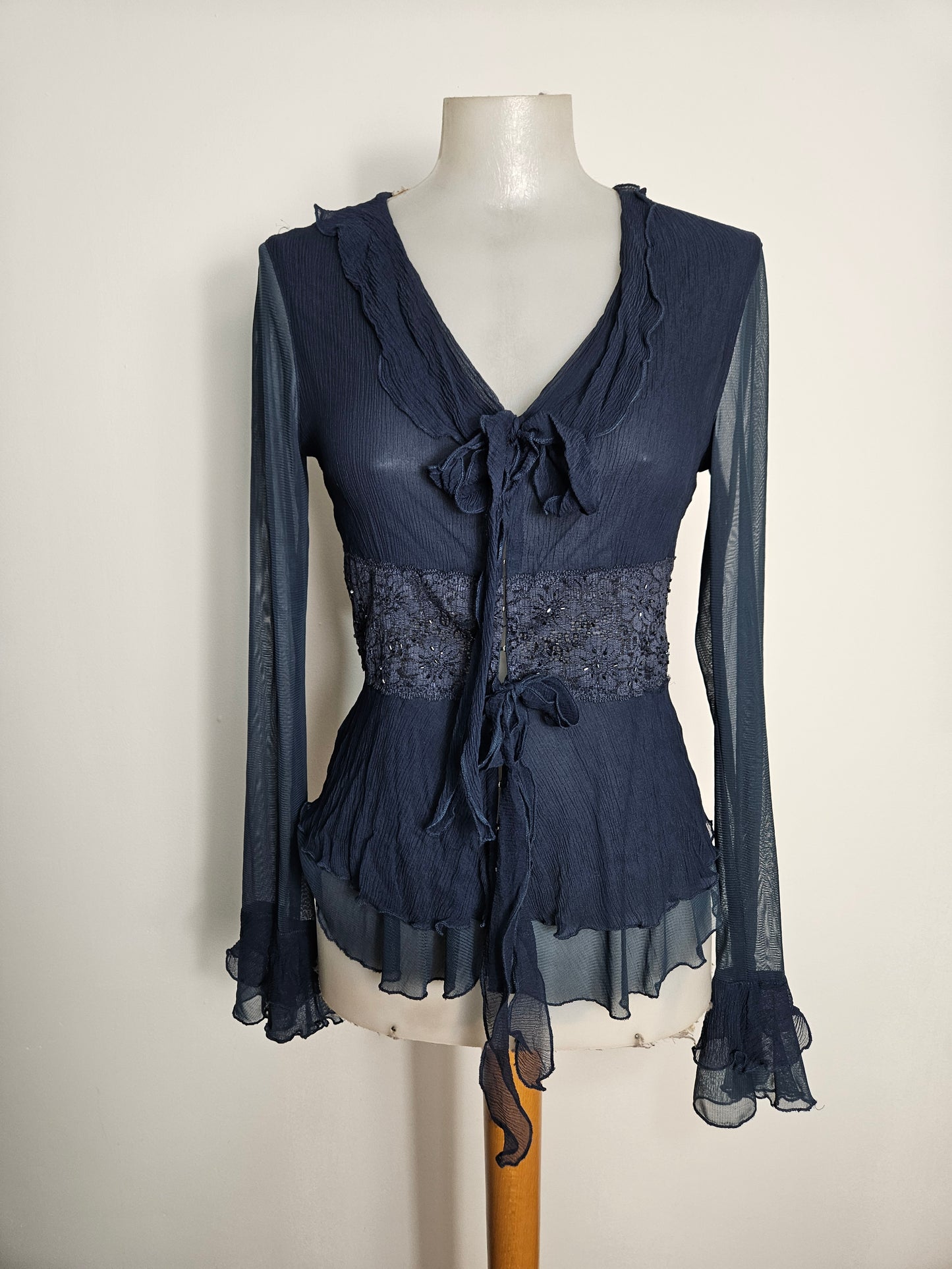 Chemisier en voile bleu