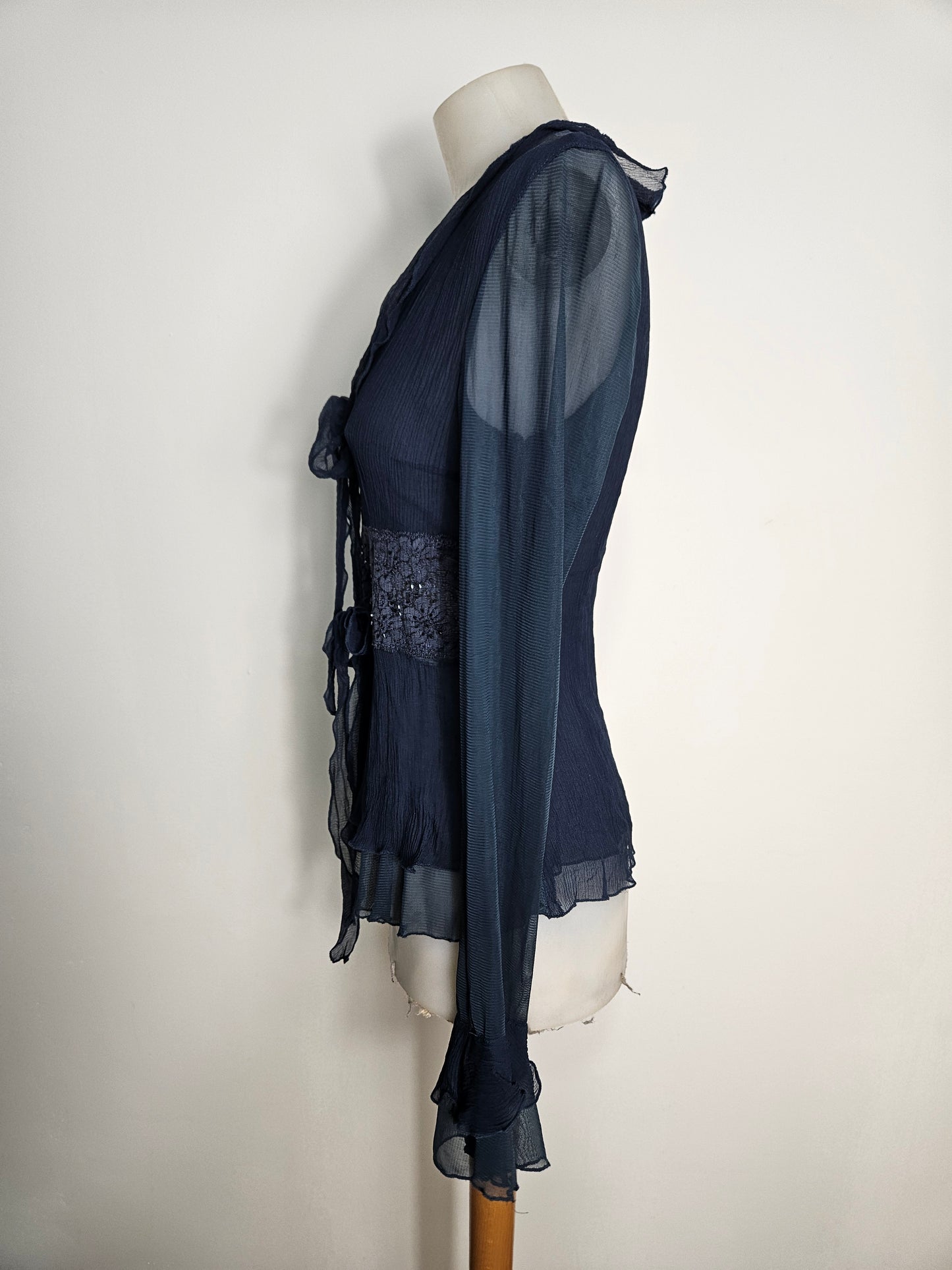 Chemisier en voile bleu