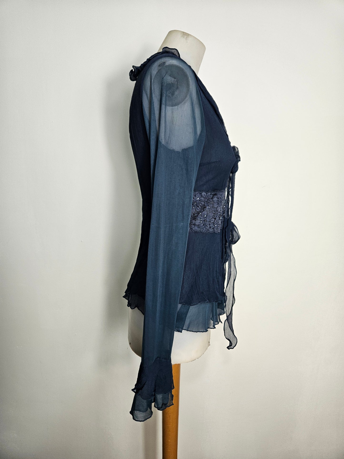 Chemisier en voile bleu