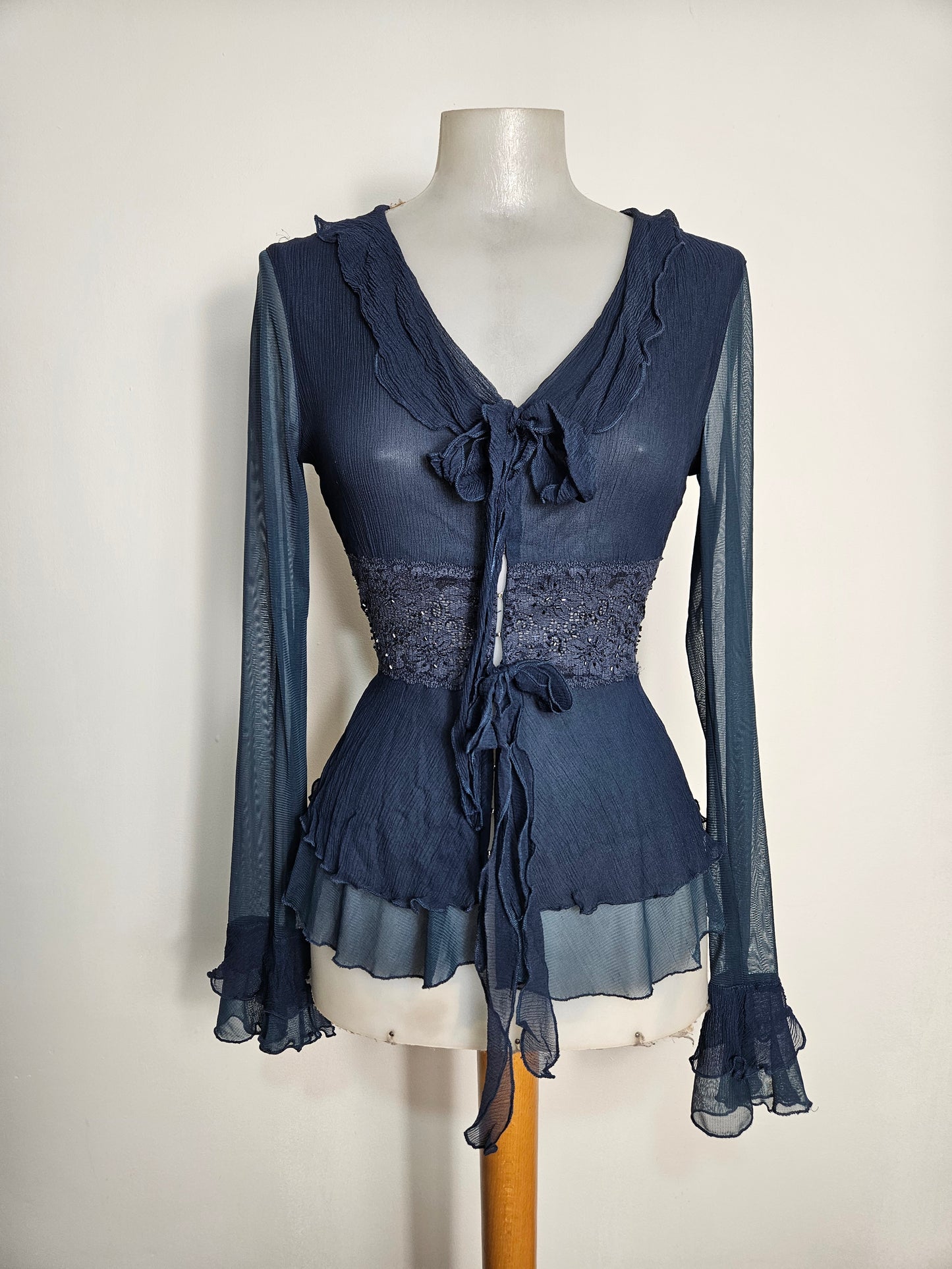 Chemisier en voile bleu