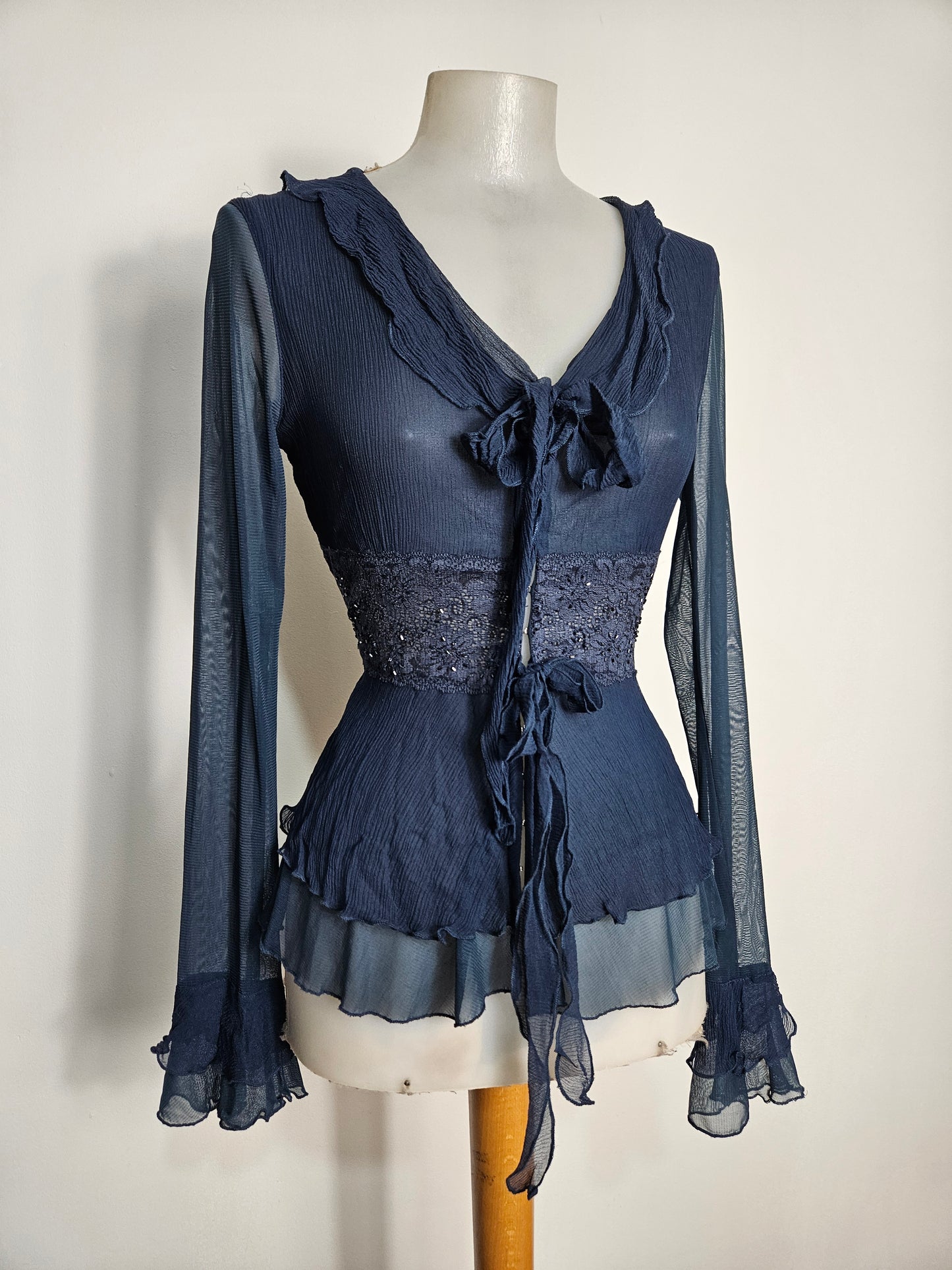 Chemisier en voile bleu