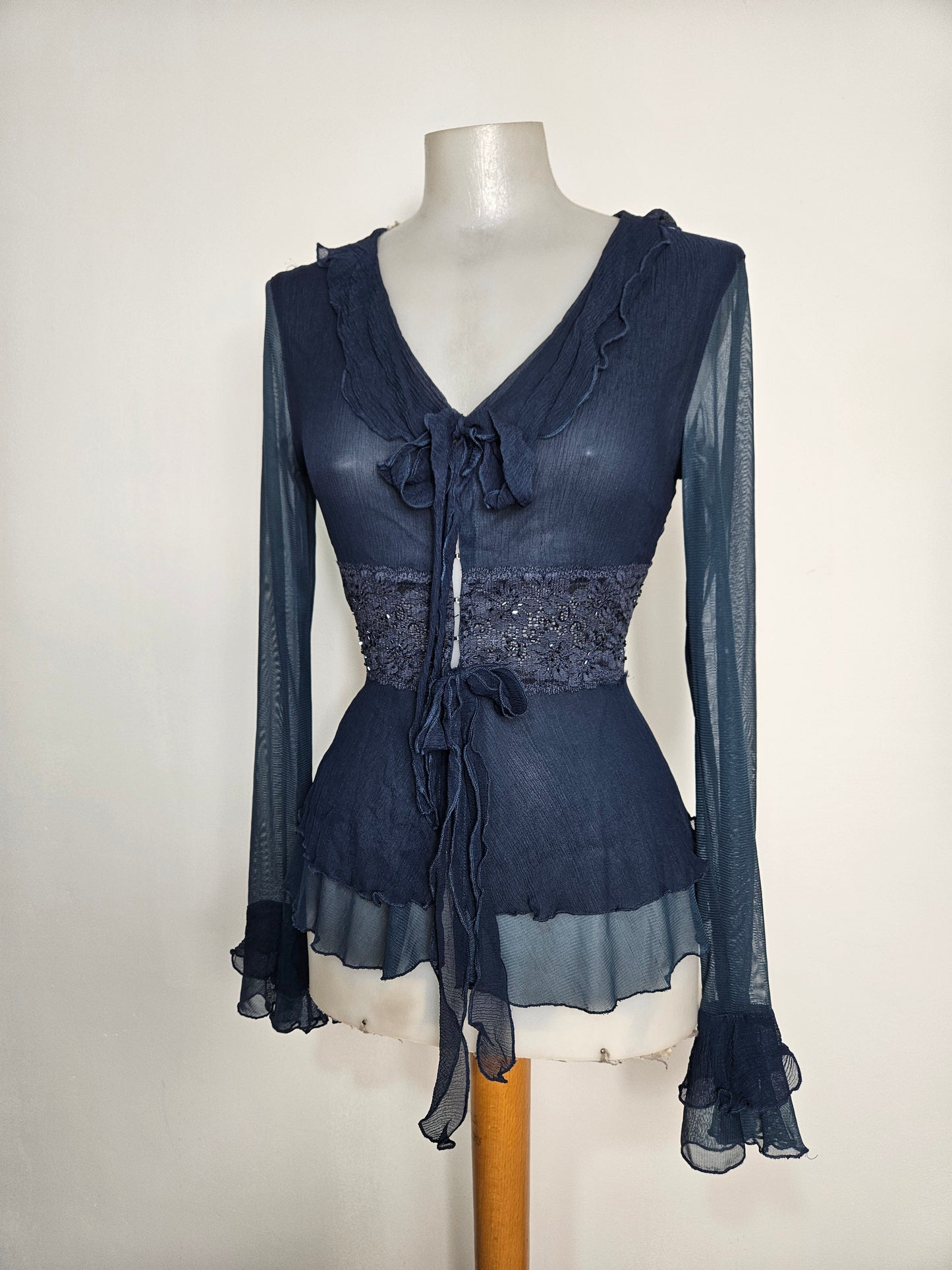 Chemisier en voile bleu