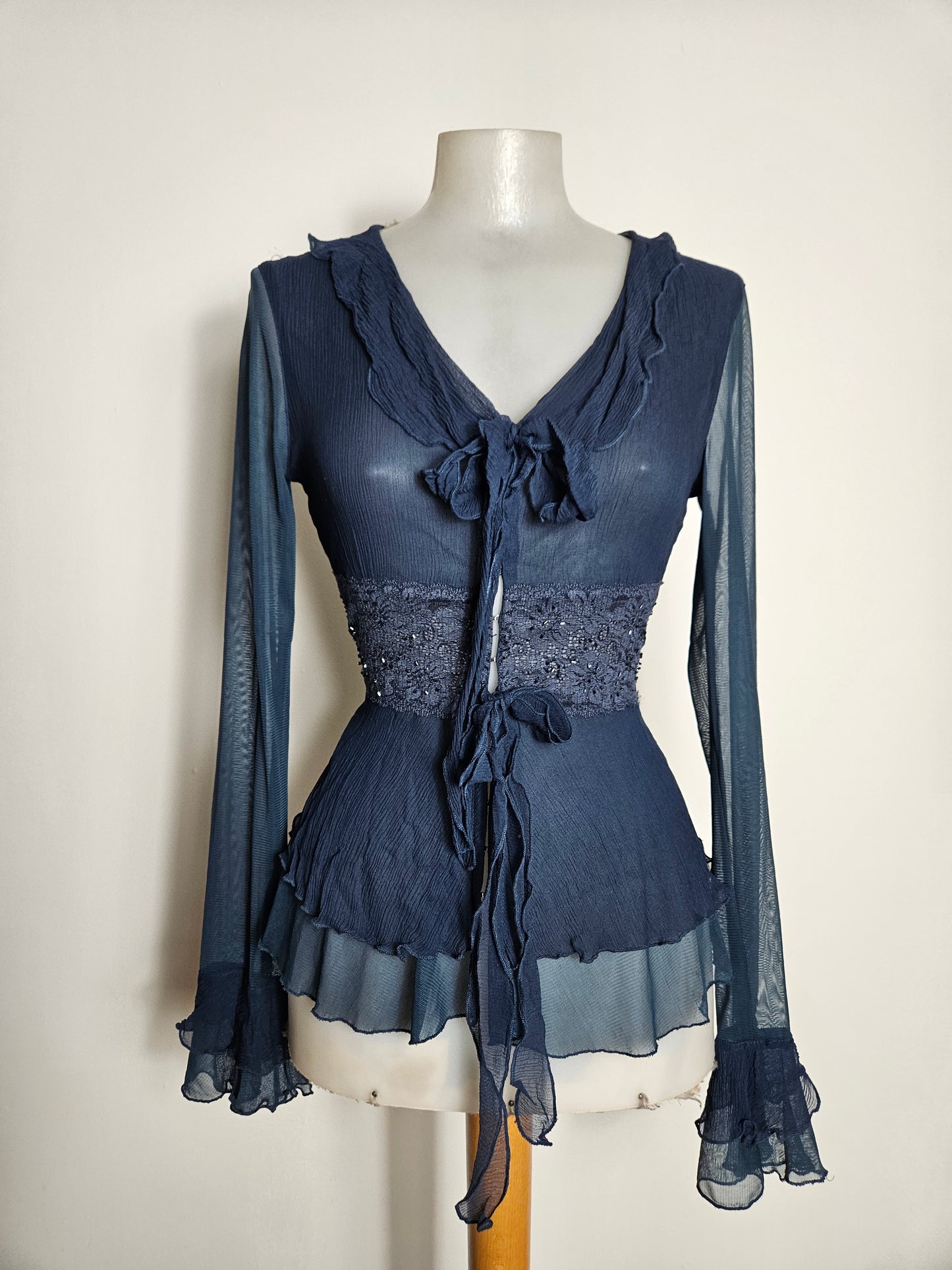 Chemisier en voile bleu