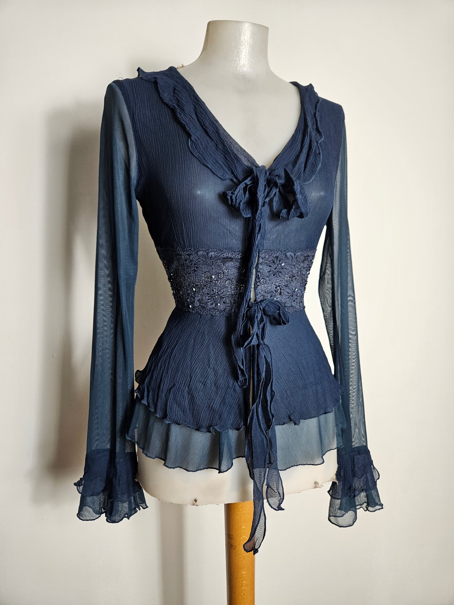 Chemisier en voile bleu