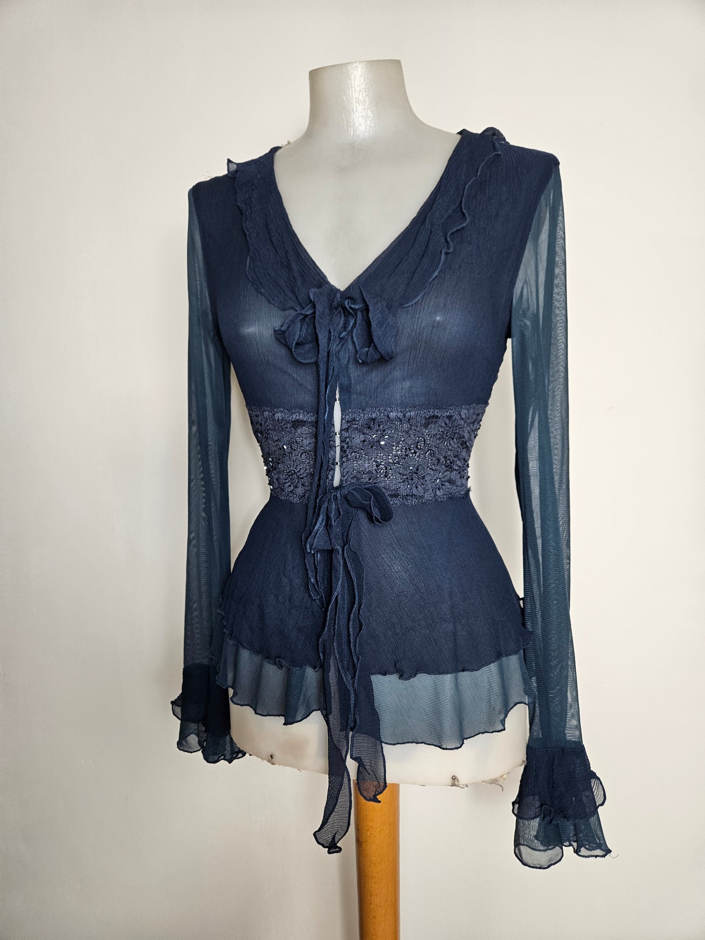 Chemisier en voile bleu