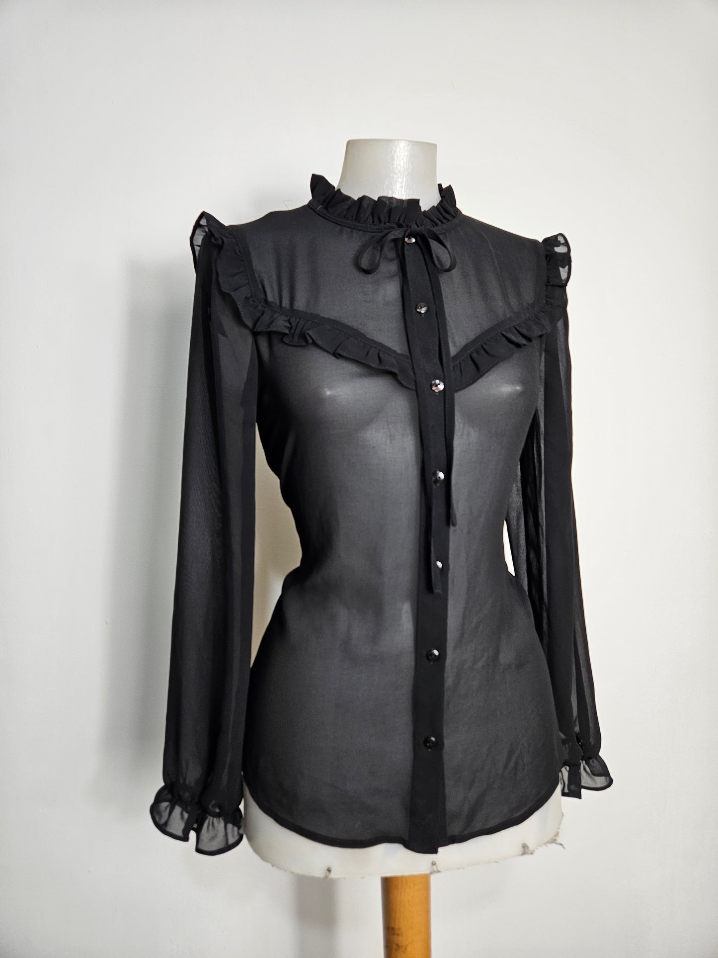 Chemisier en voile noir