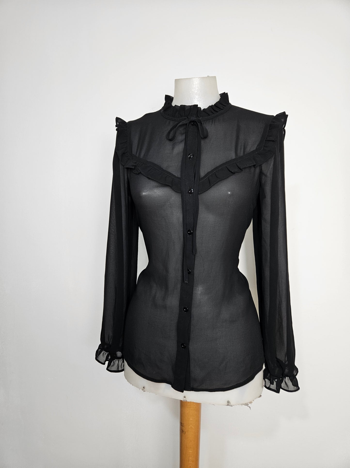 Chemisier en voile noir