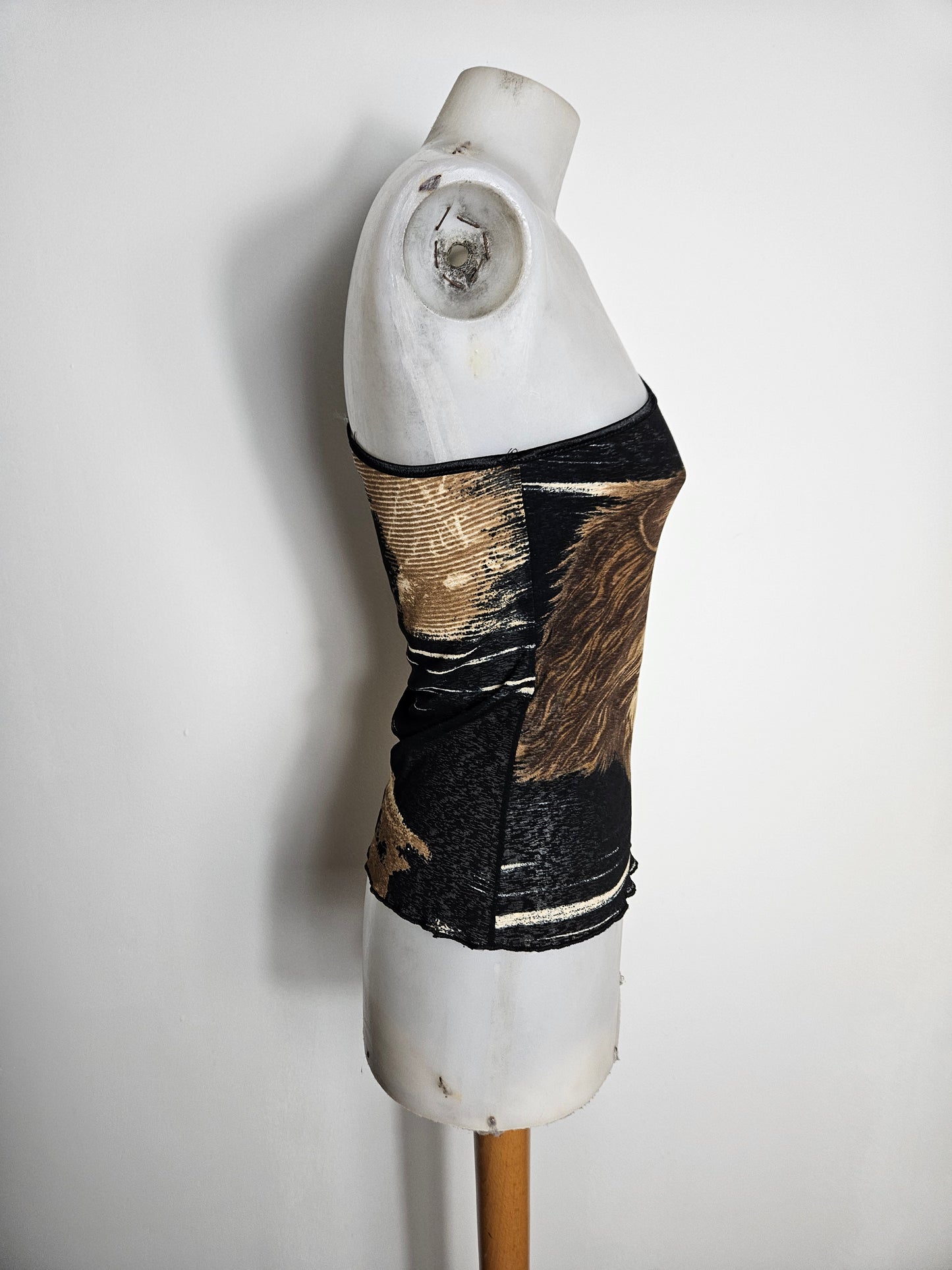 Haut asymétrique motif lion