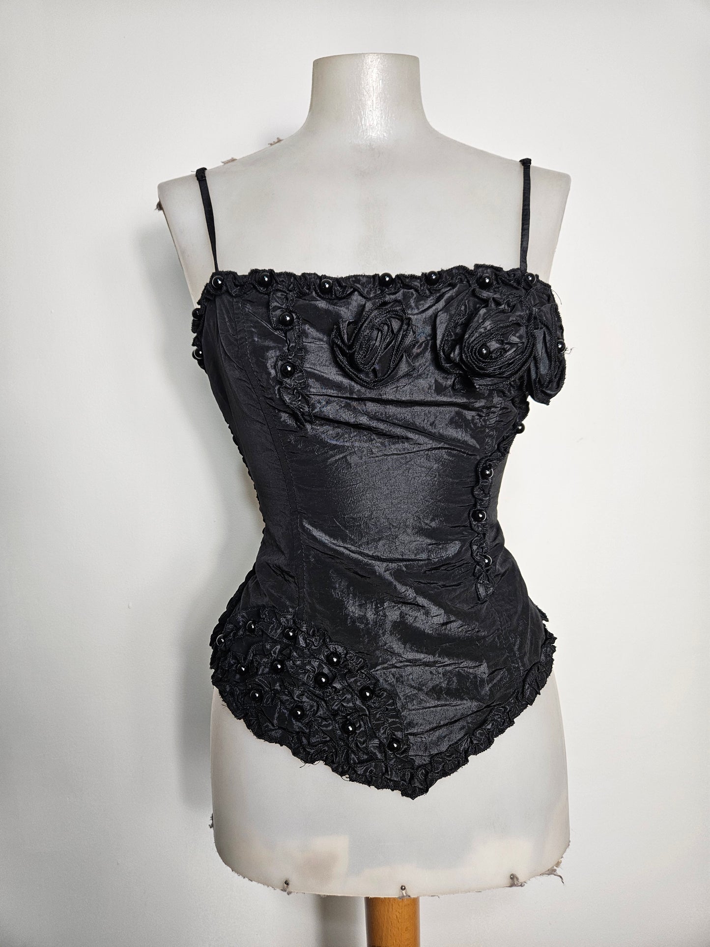 Bustier satiné noir