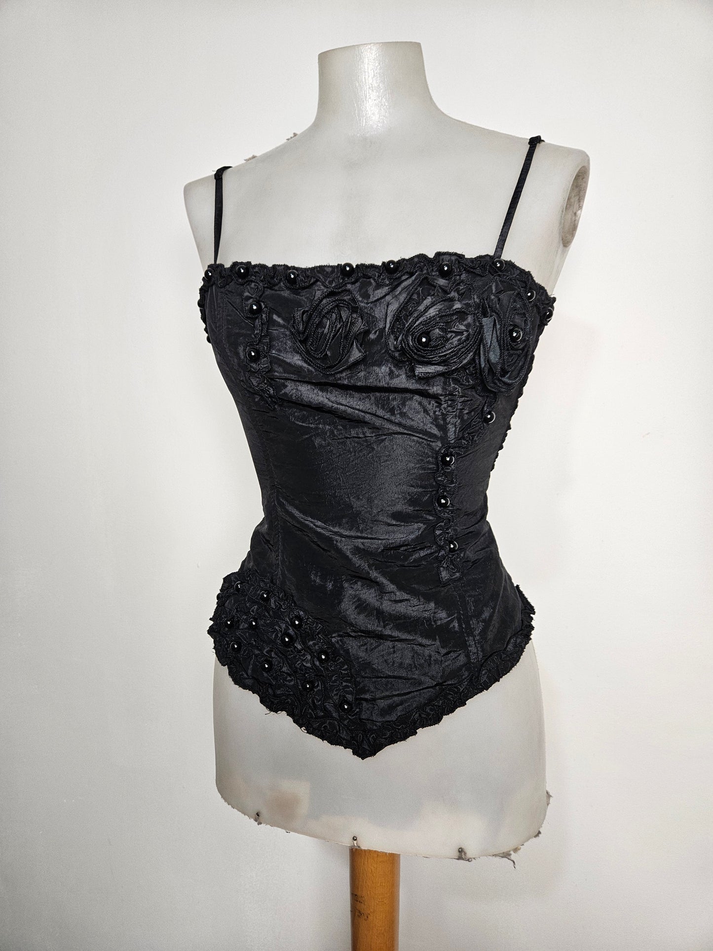 Bustier satiné noir