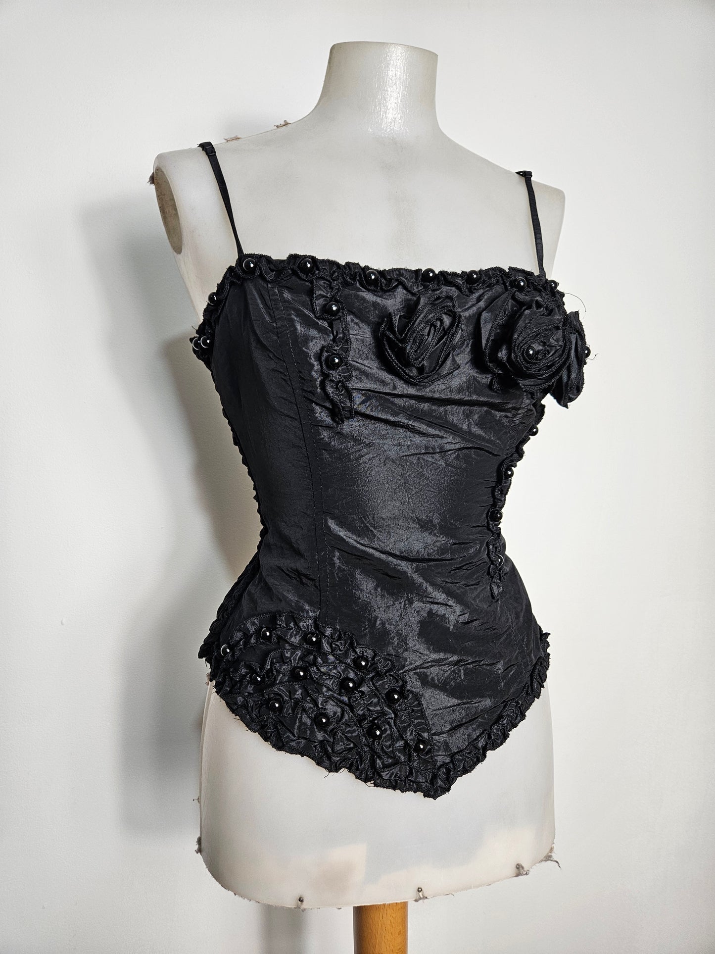 Bustier satiné noir