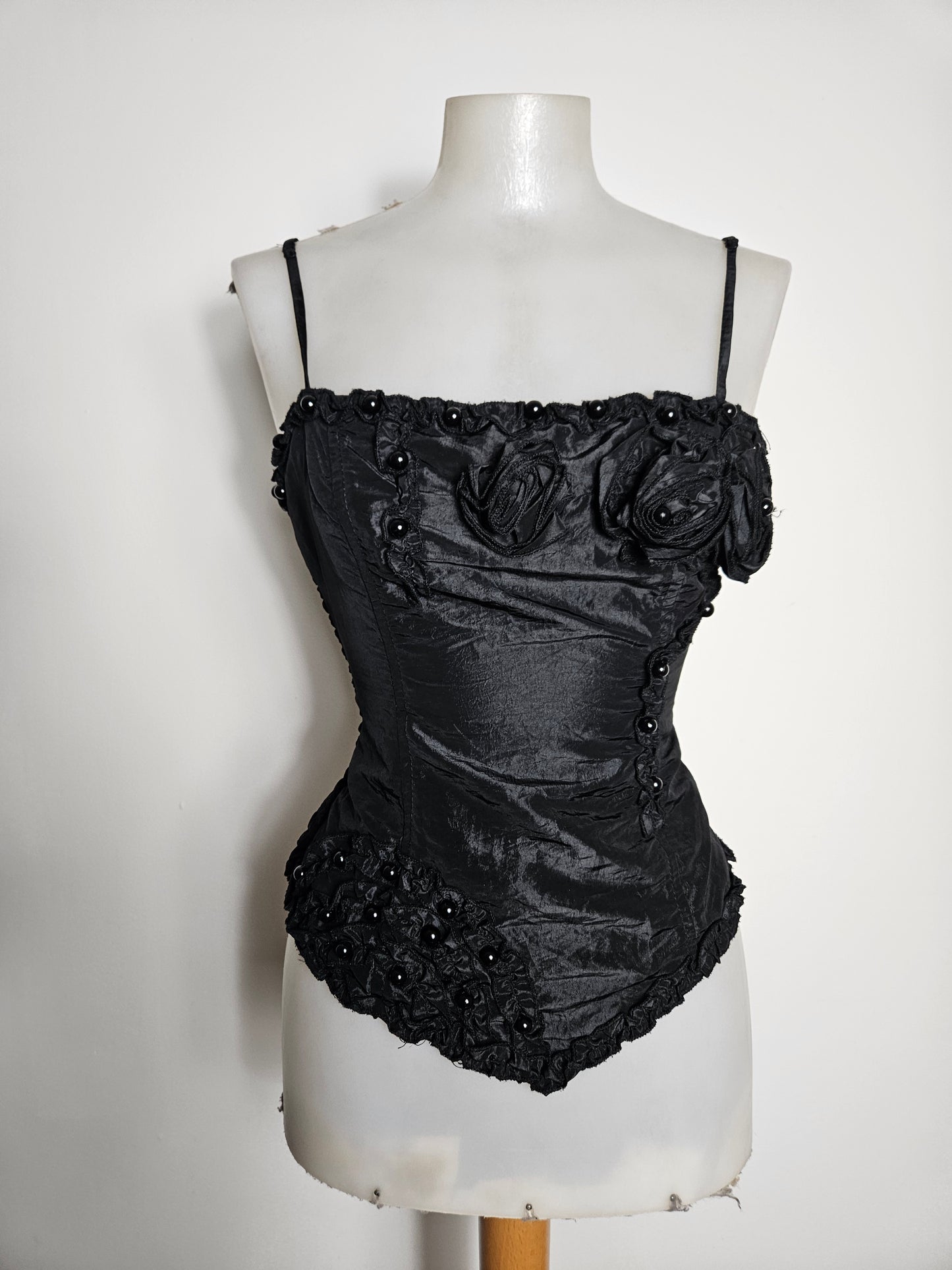 Bustier satiné noir
