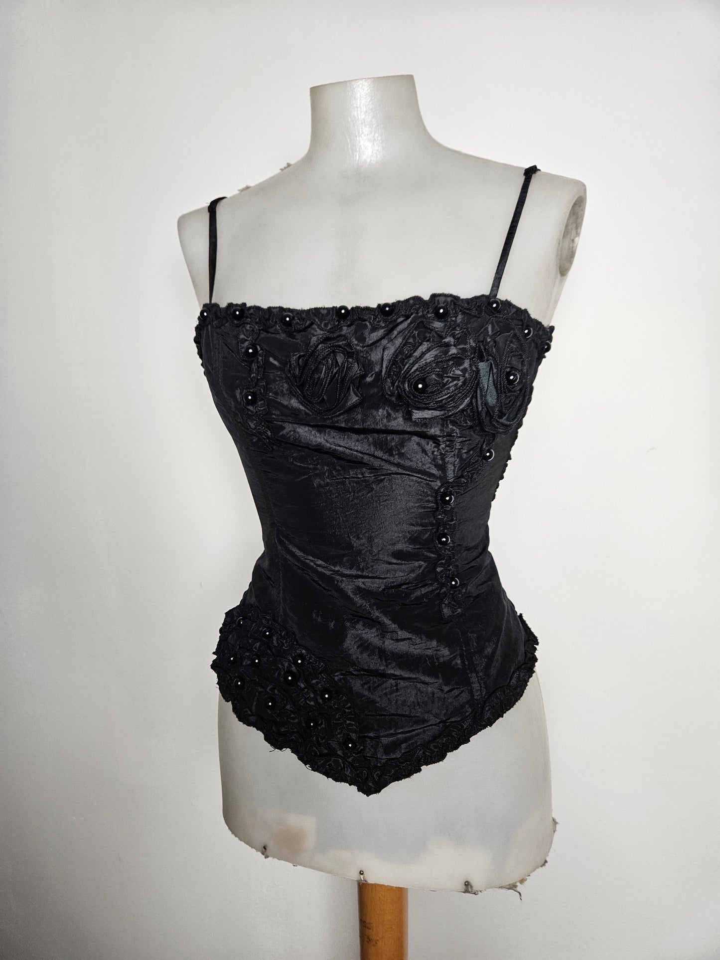 Bustier satiné noir