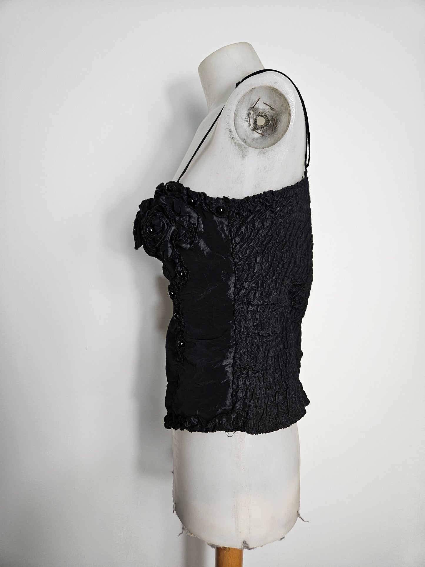 Bustier satiné noir