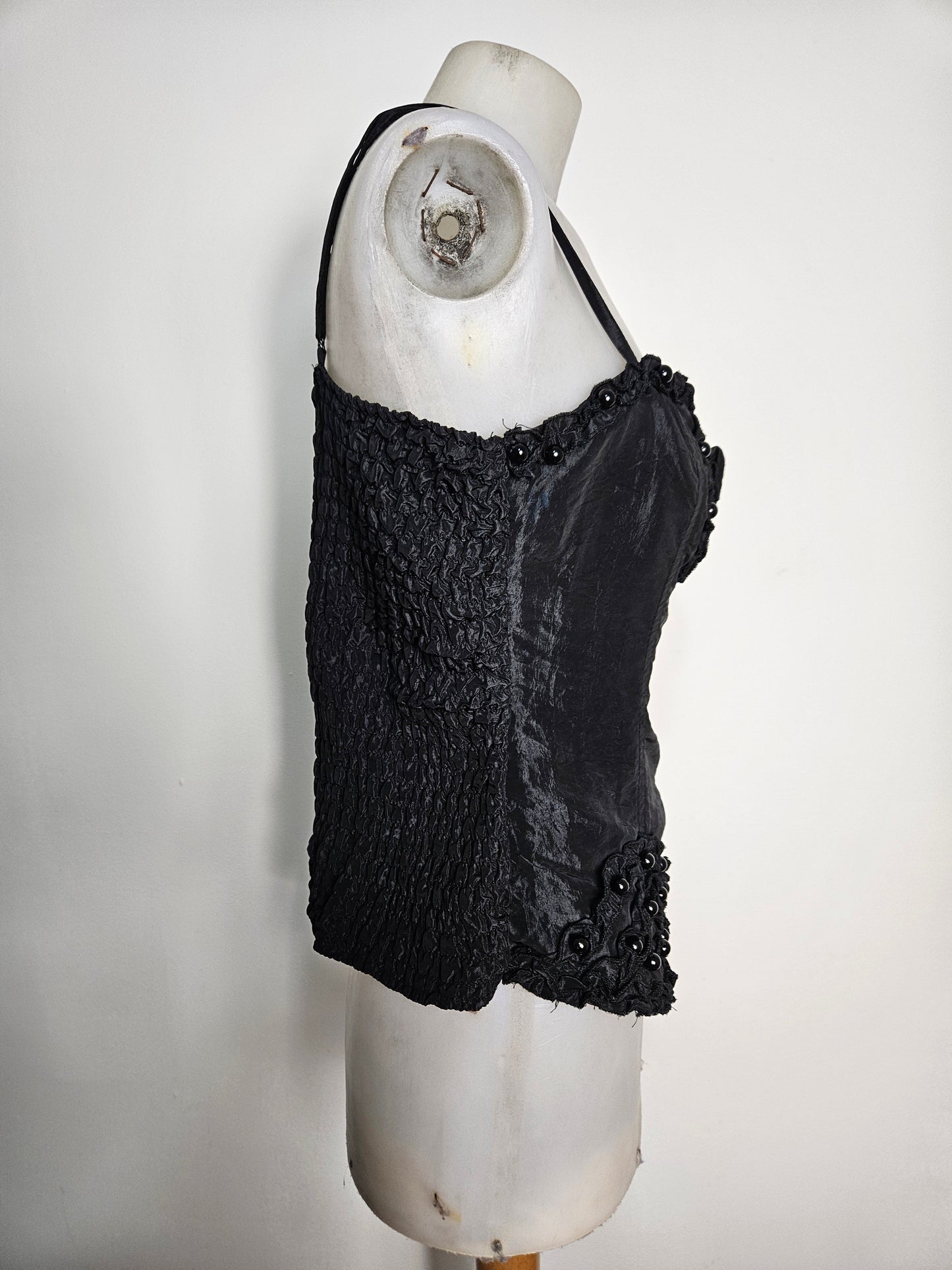 Bustier satiné noir