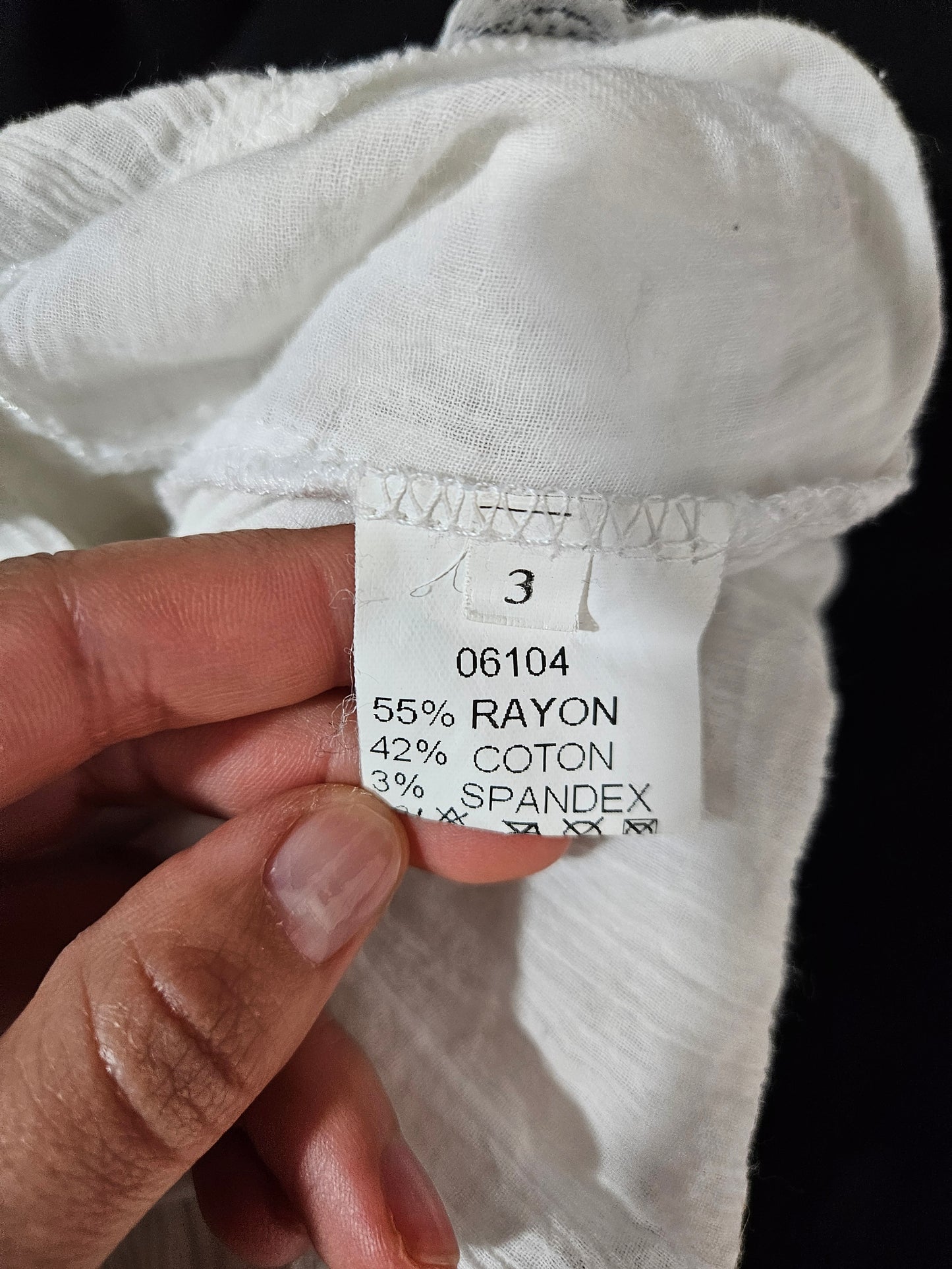 Haut voile et dentelle blanc